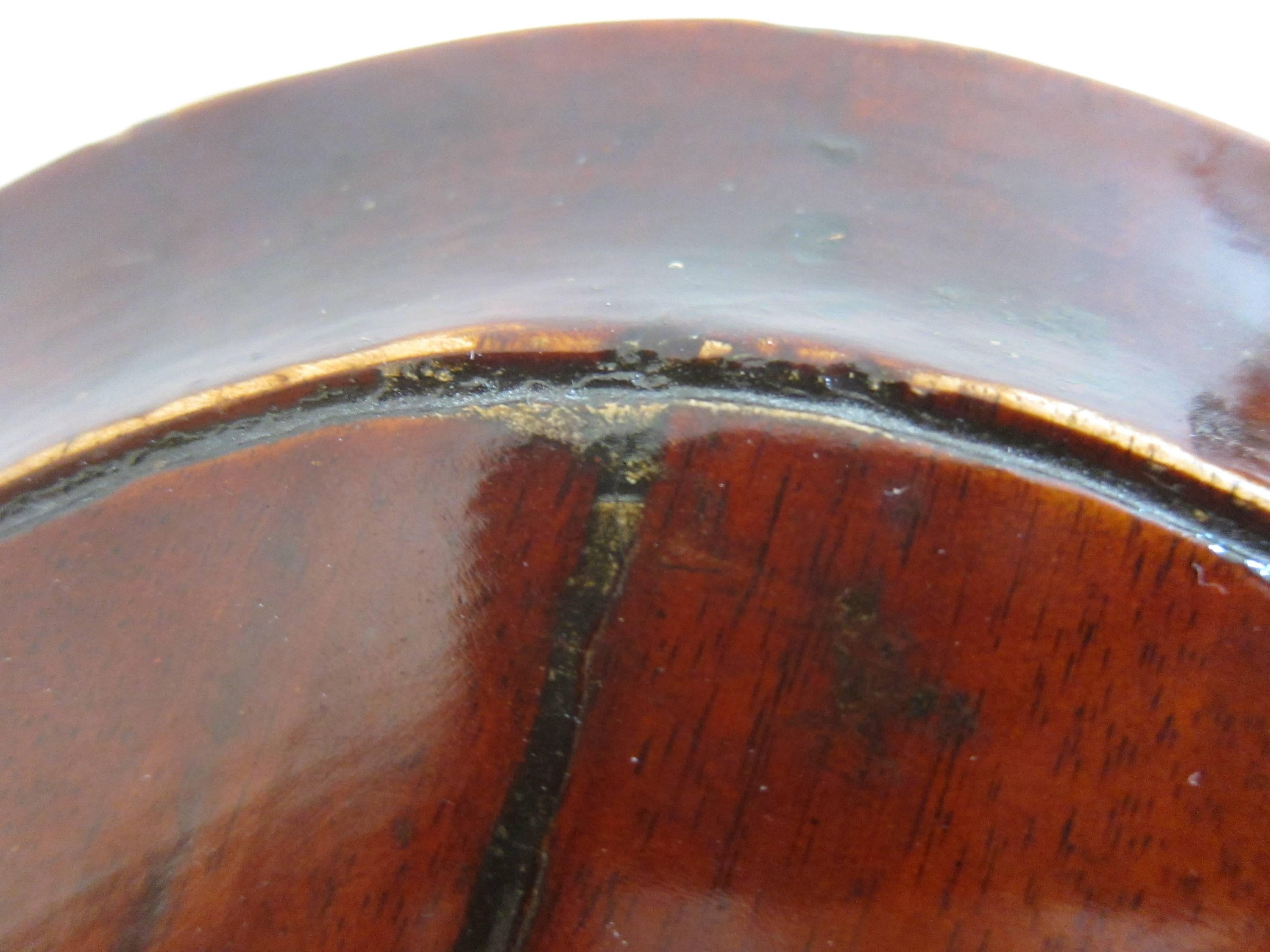 Lacquered 19th Century Wooden Bowl