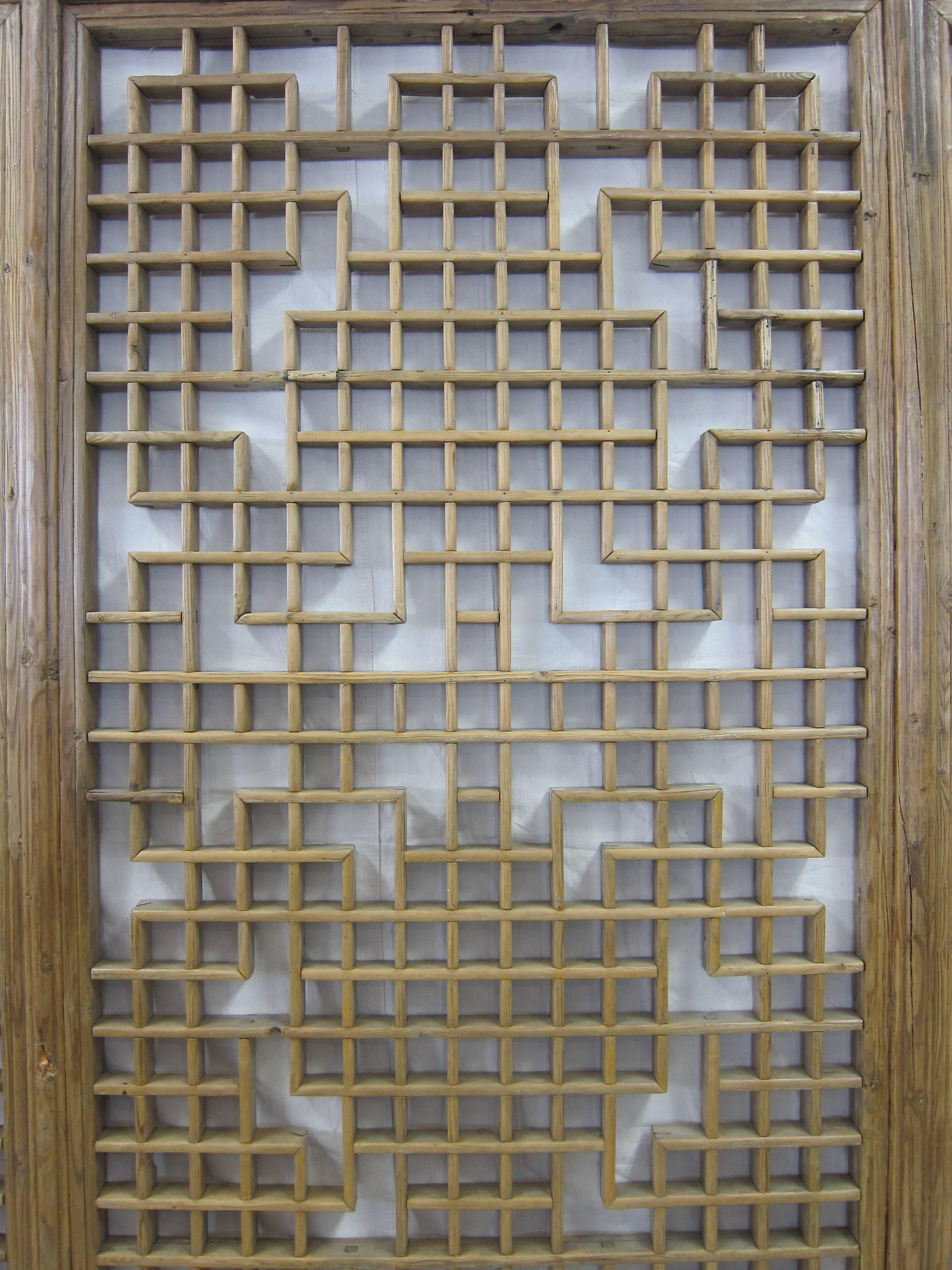 Cypress 19th Century Chinese Window Screen