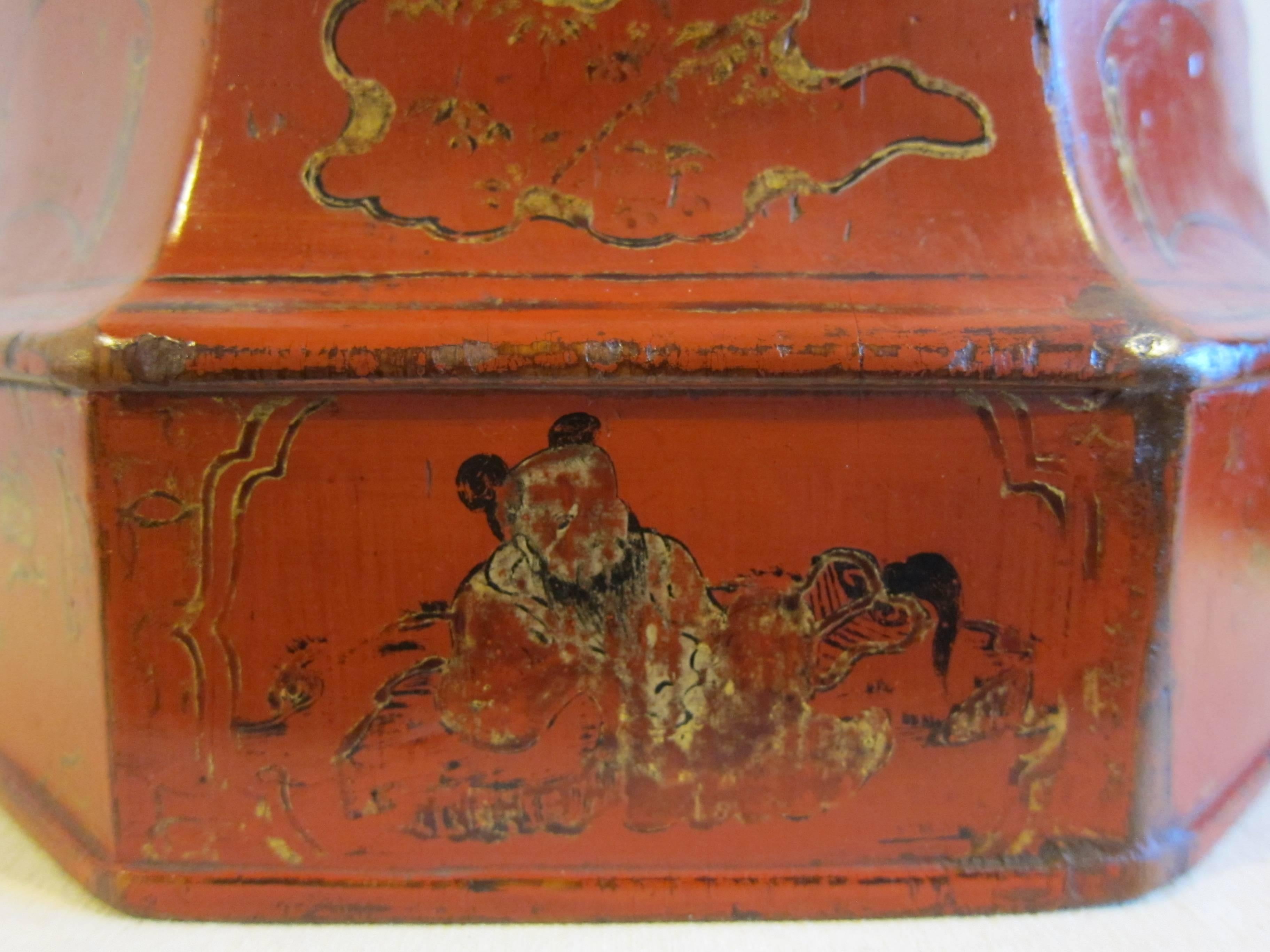 19th Century Octagon Wooden Bowl Box (Spätes 18. Jahrhundert)