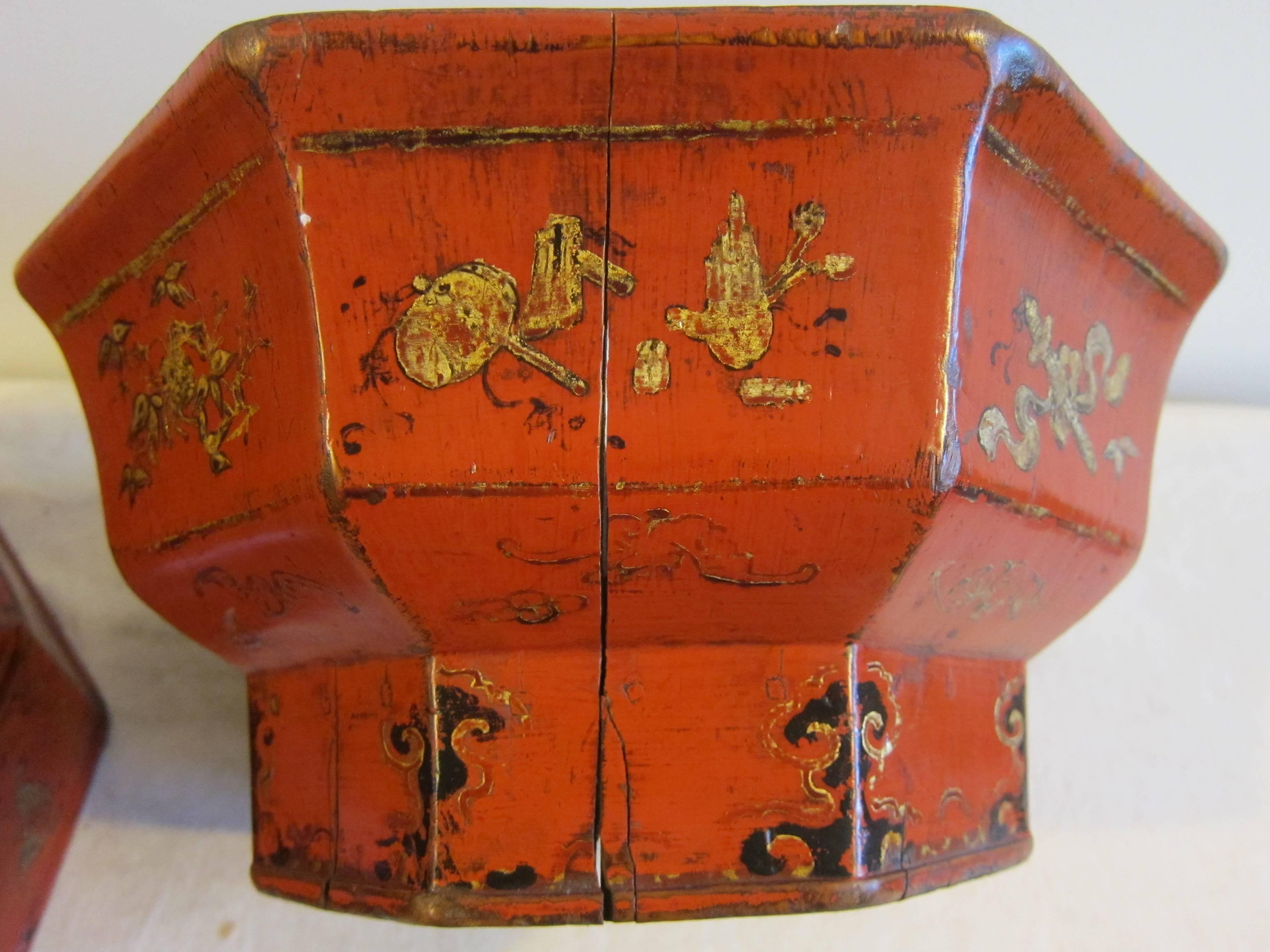 19th Century Octagon Wooden Bowl Box 2