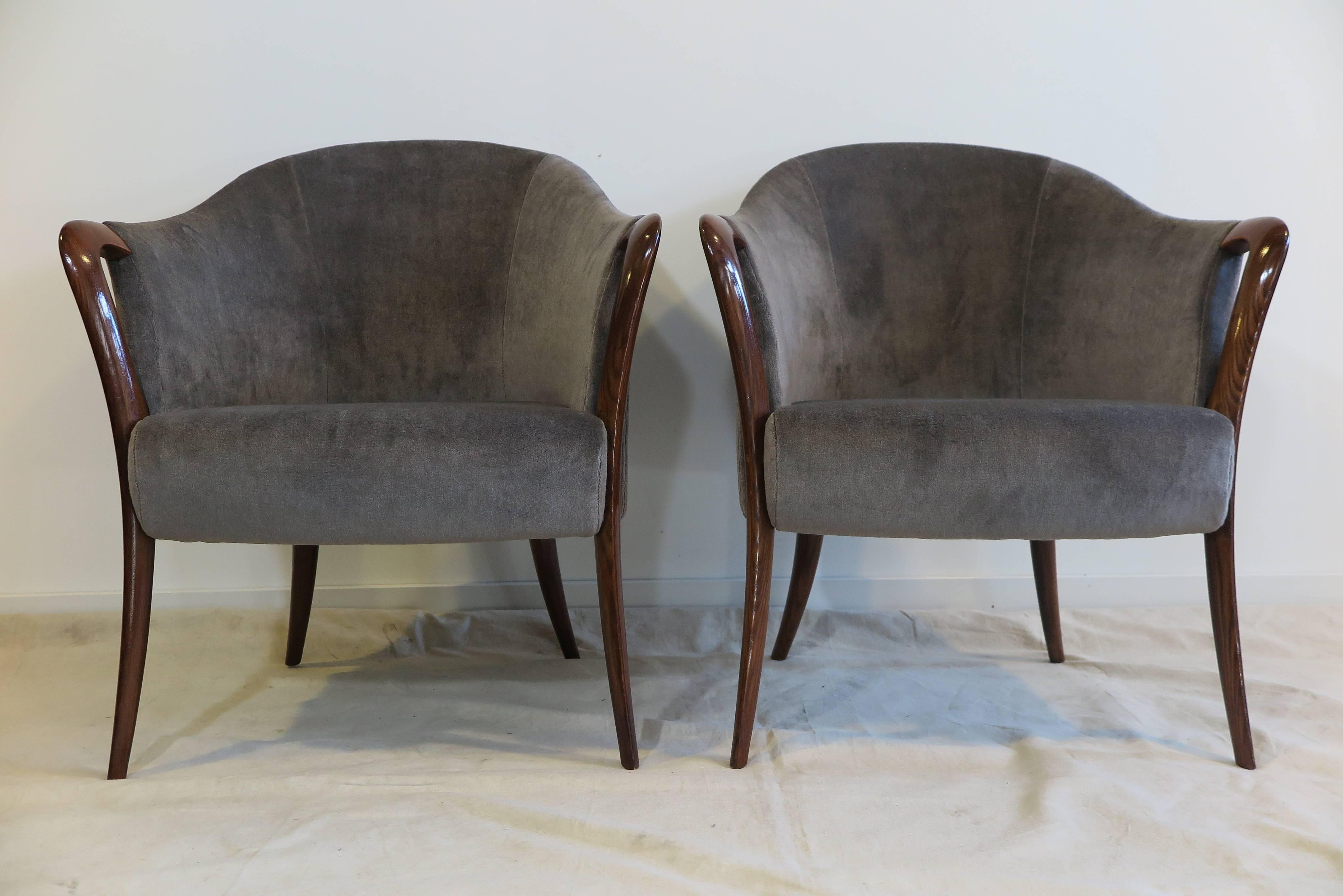 Italian Pair of Art Deco Chairs
