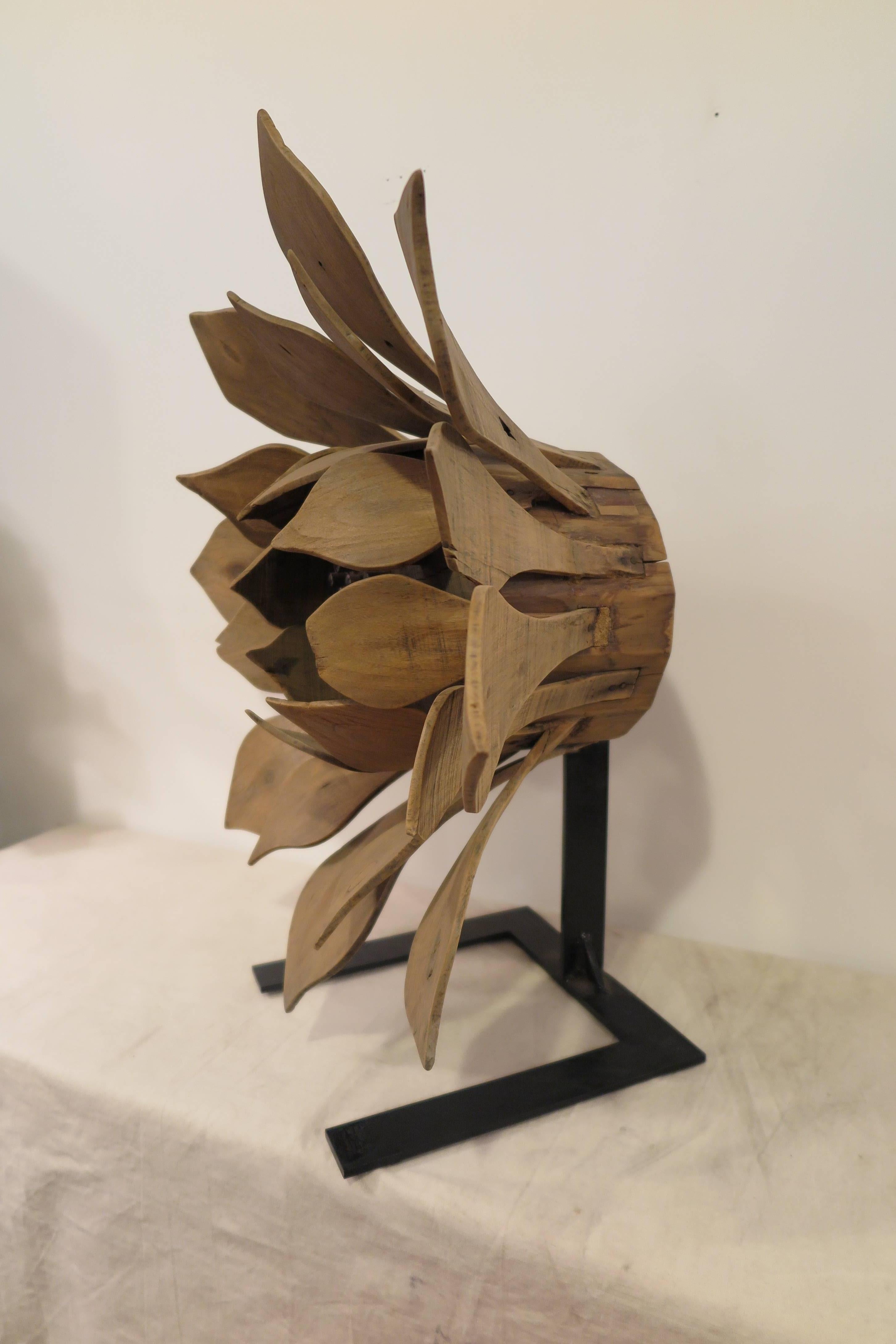 Wood Folk Art Flower For Sale