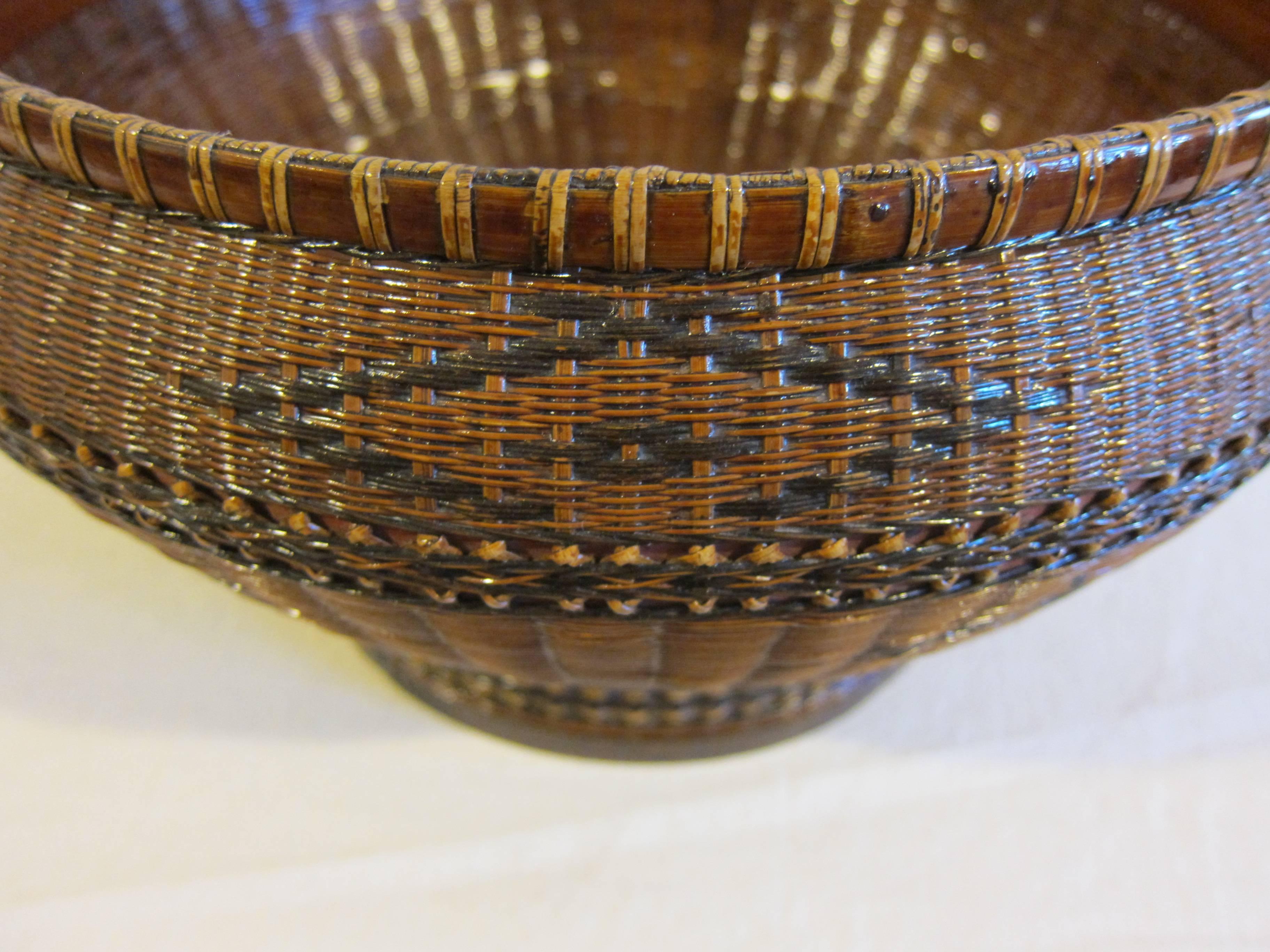 Antique Basketry Bowl For Sale 2