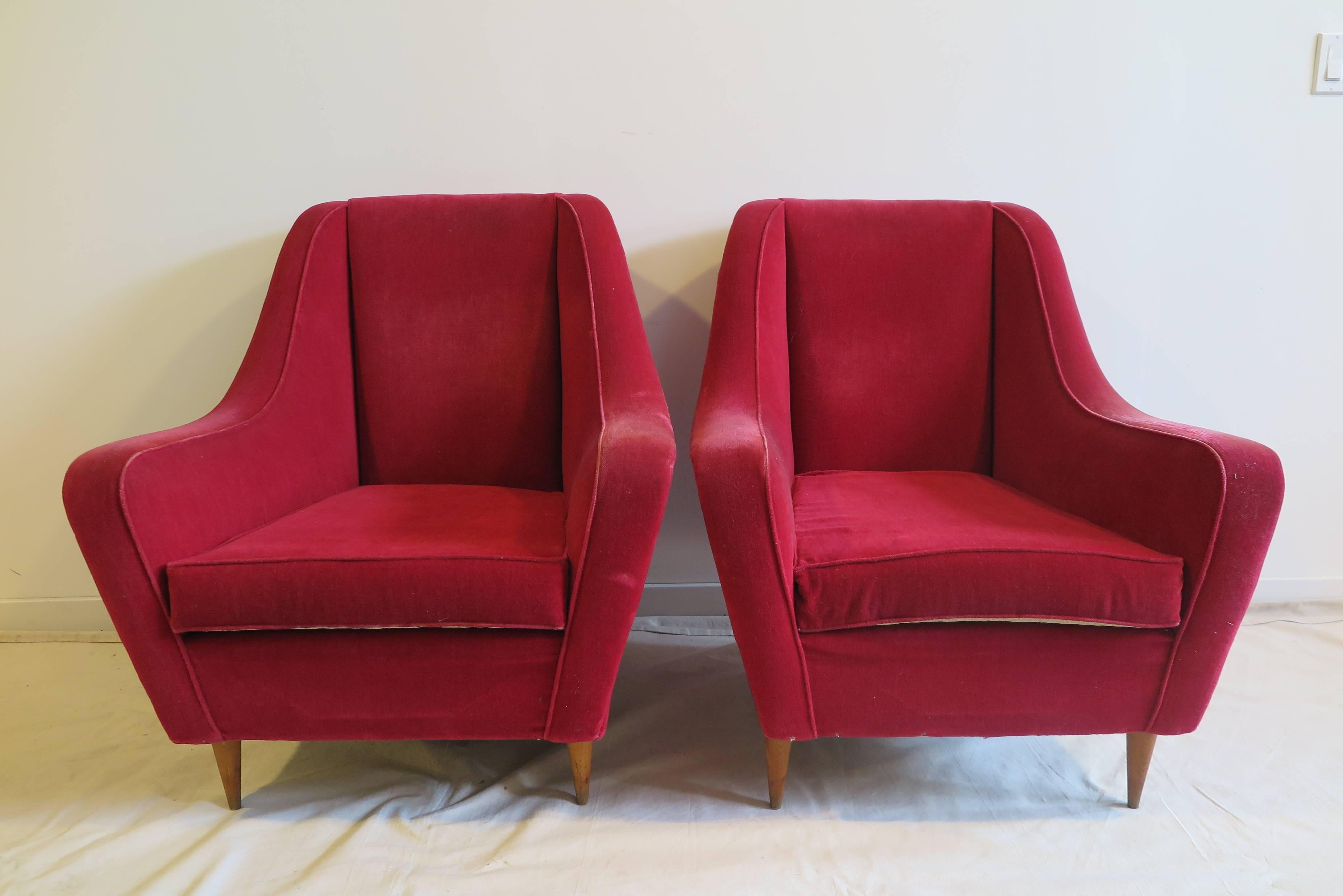 Italian Chairs in the Style of Ico Parisi In Good Condition In New York, NY