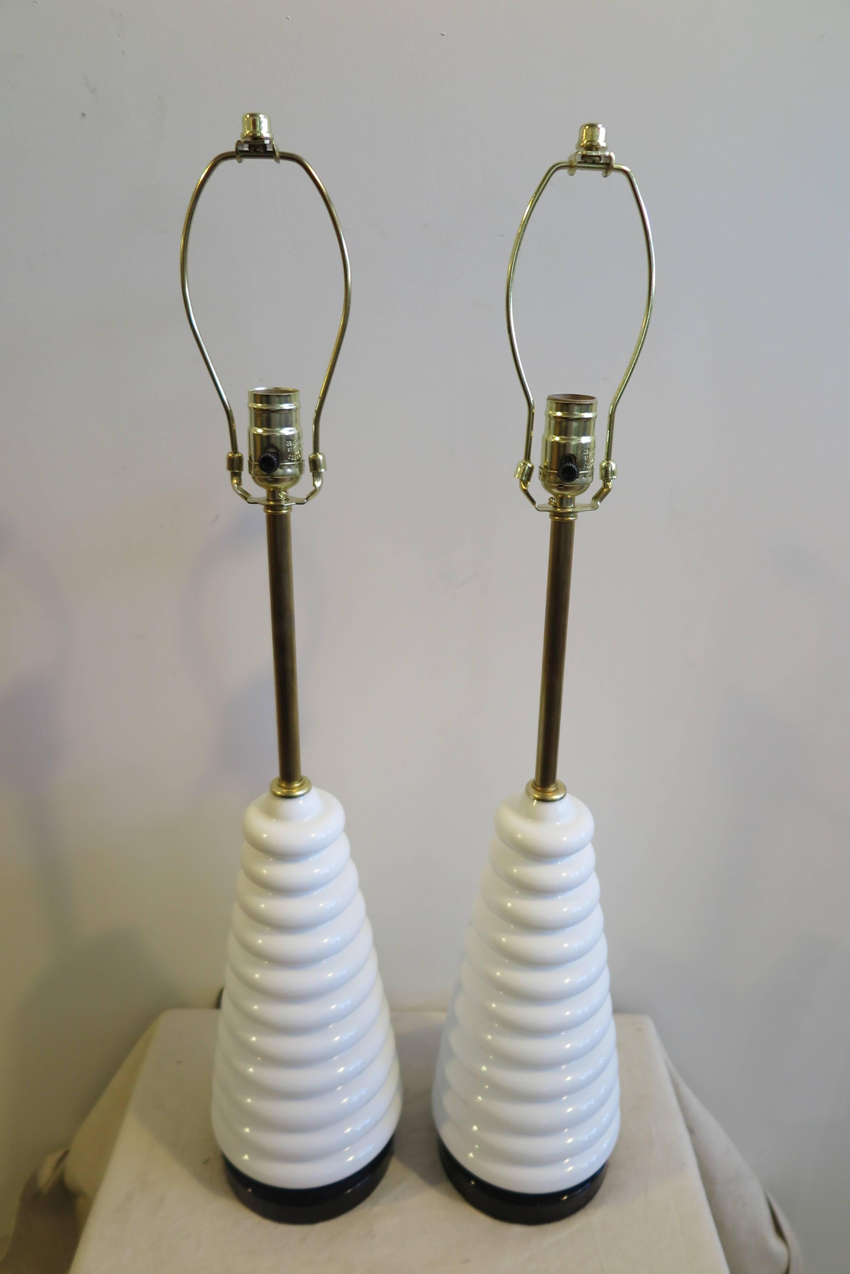 Pair of Italian Glass Lamps 3