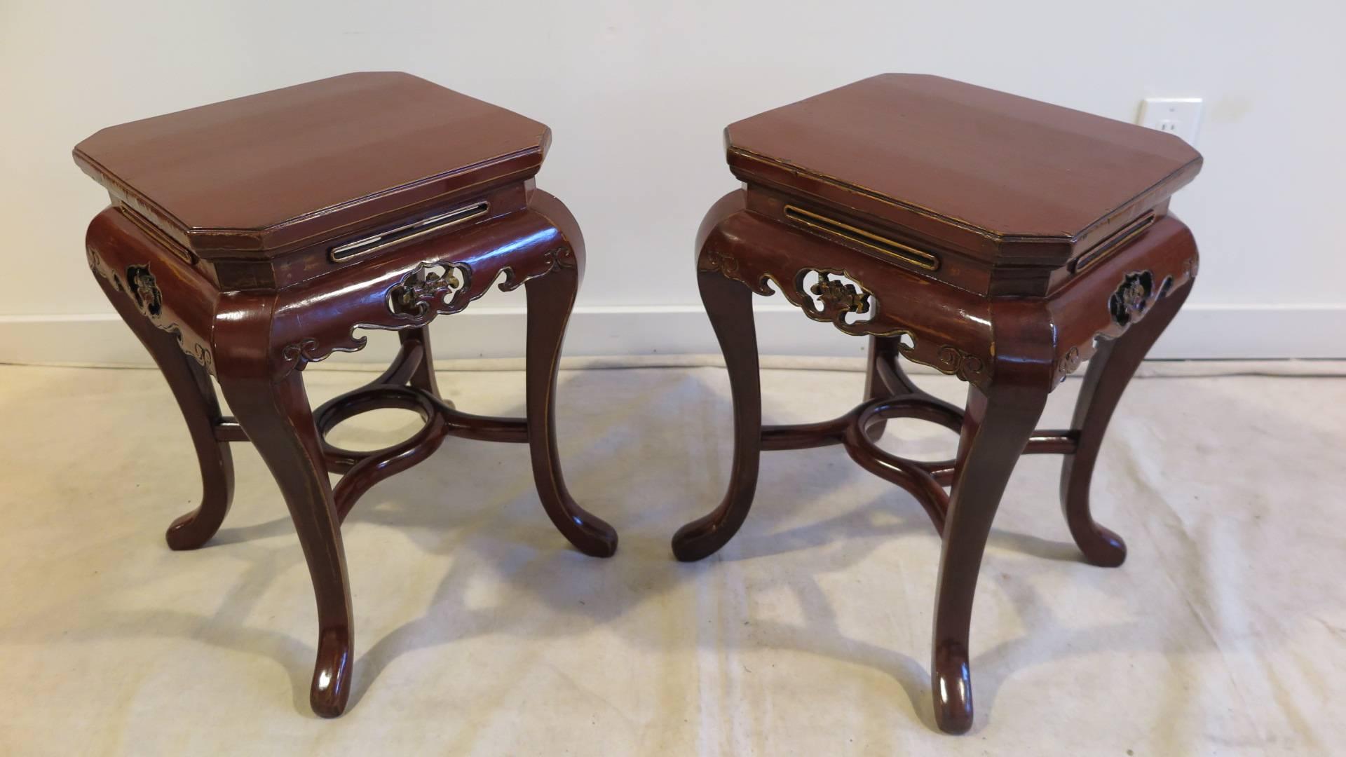 Early 20th Century  Art Deco Side Tables Stools