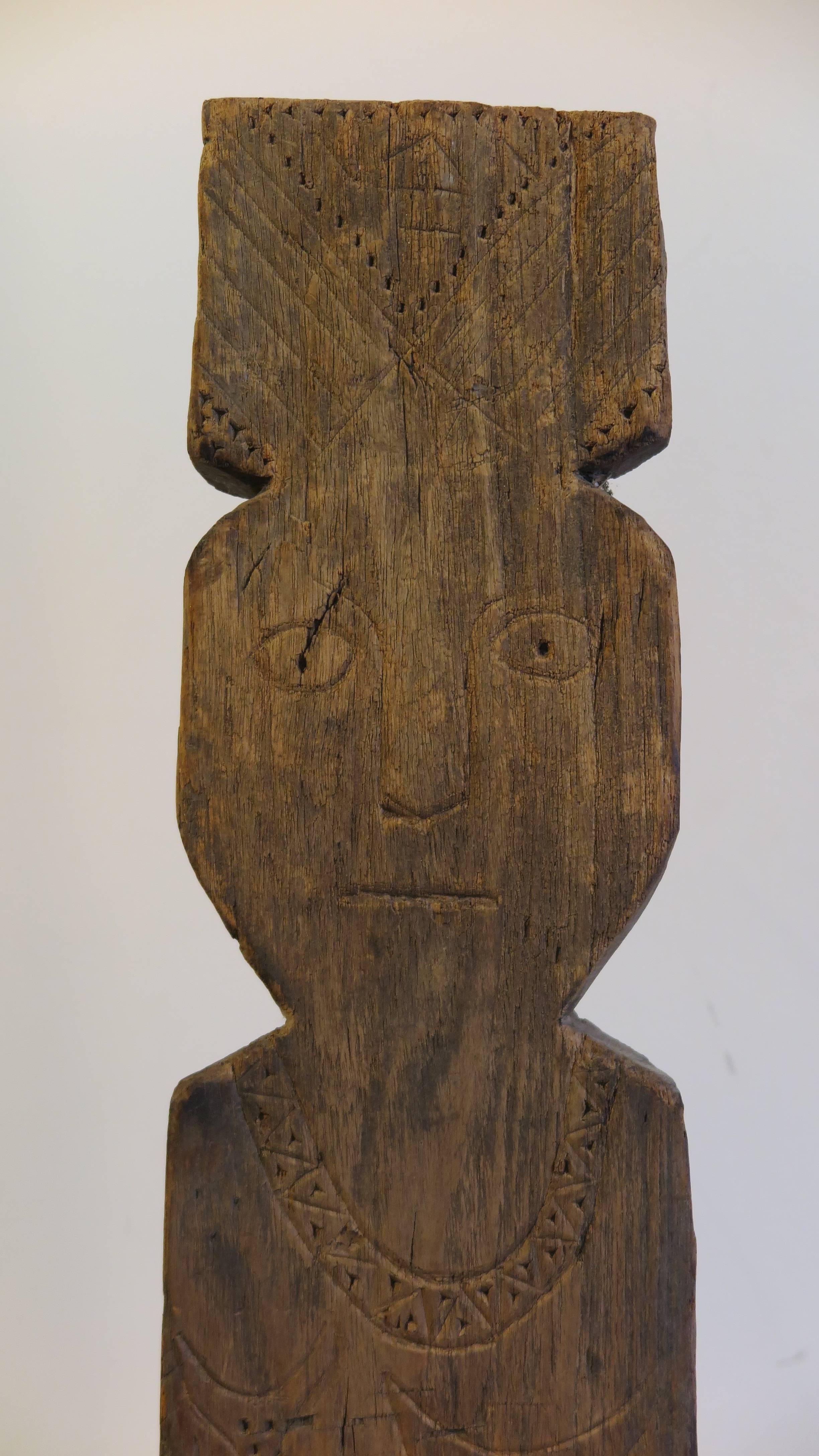 Burmese Tribal Markers Wooden Sculpture In Good Condition For Sale In New York, NY