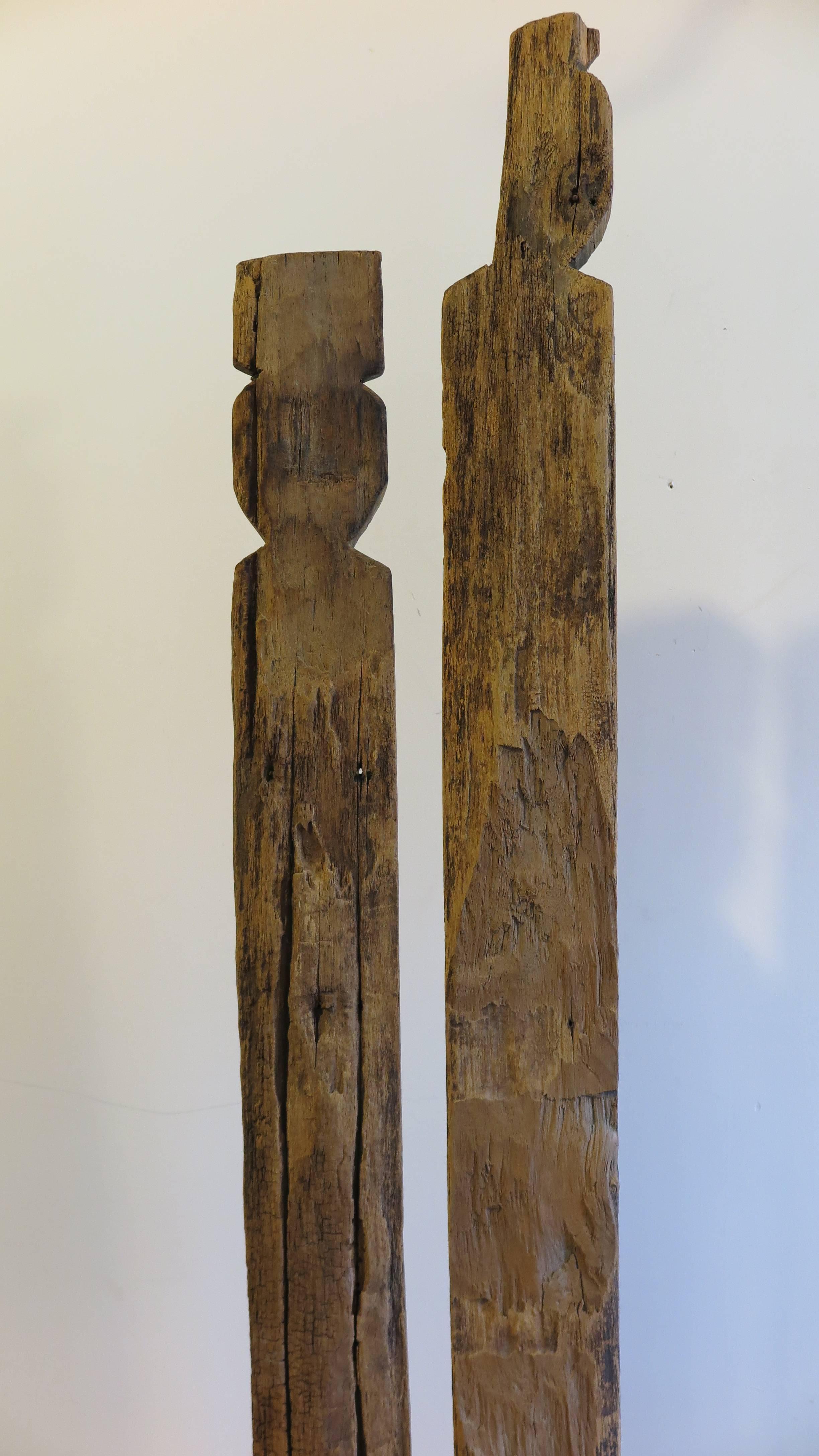 Burmese Tribal Markers Wooden Sculpture For Sale 5