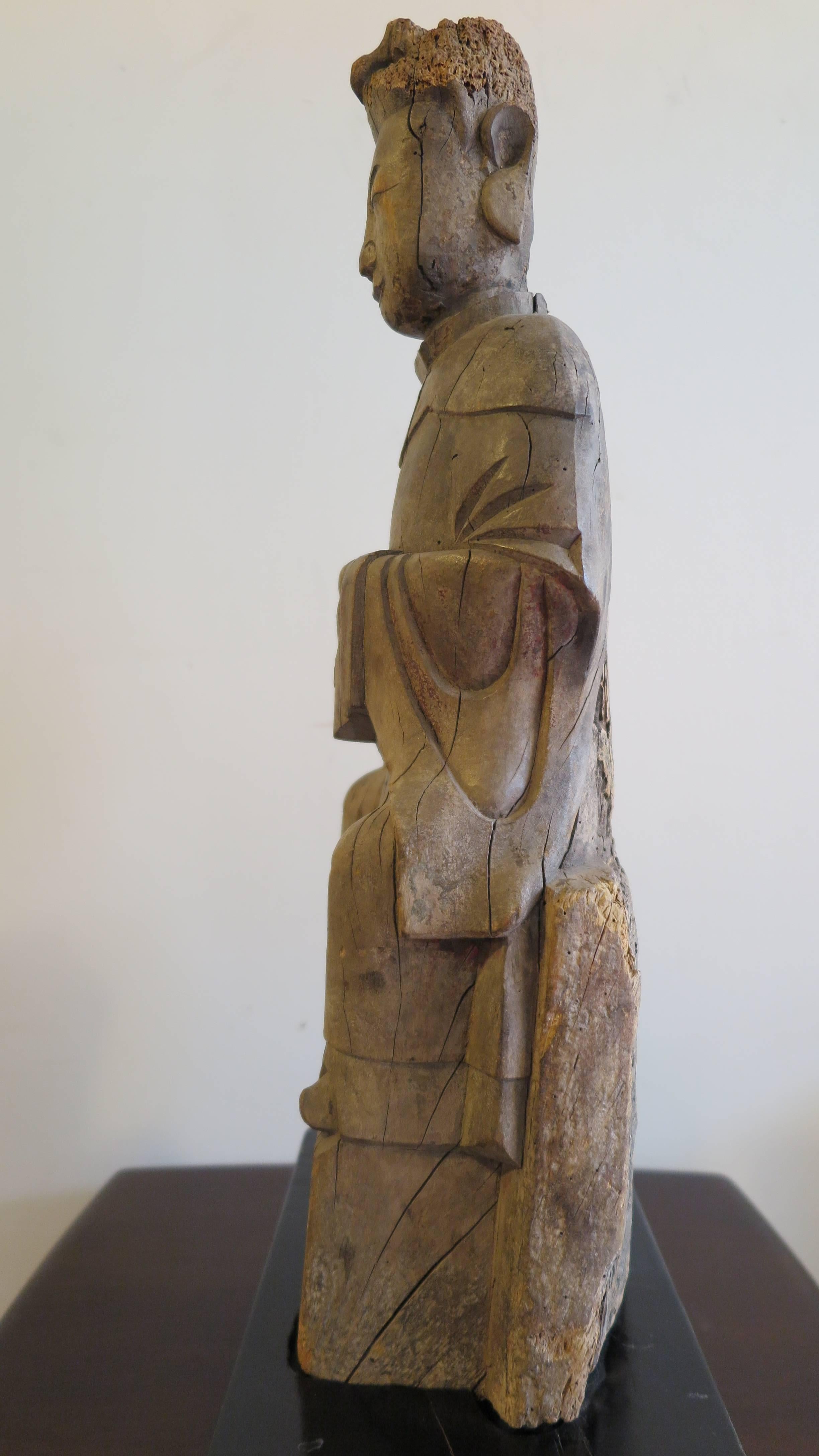 Wood 19th Century Buddha Statue