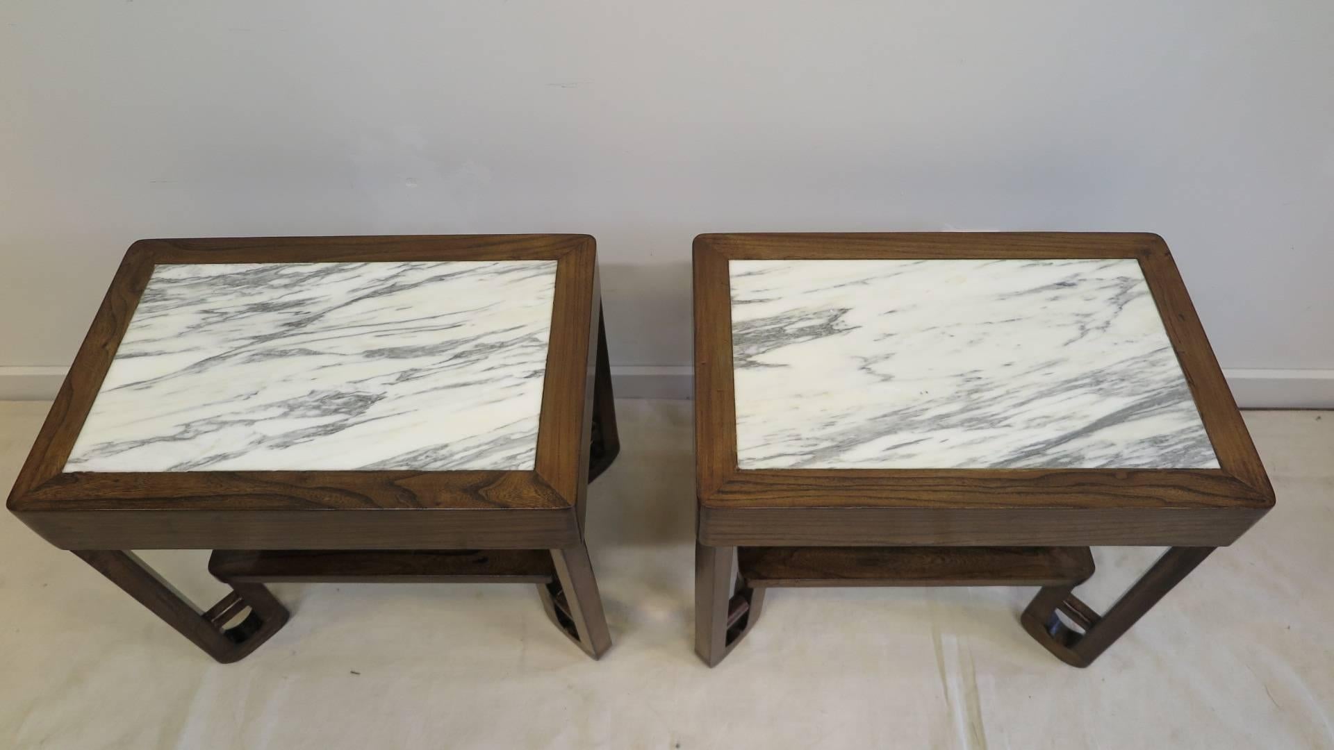 Art Deco Marble-Top Side Tables In Good Condition In New York, NY