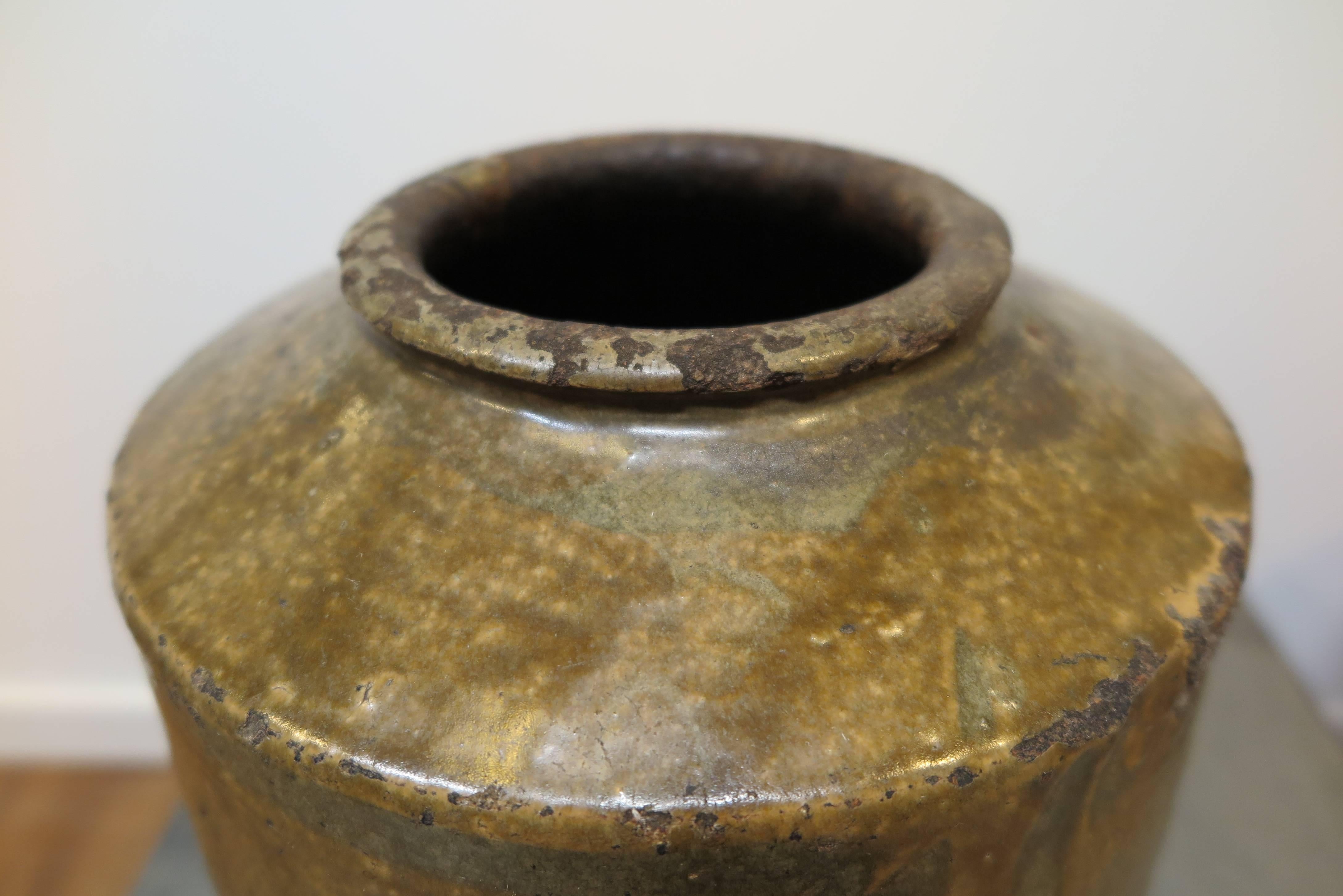 antique stoneware jar