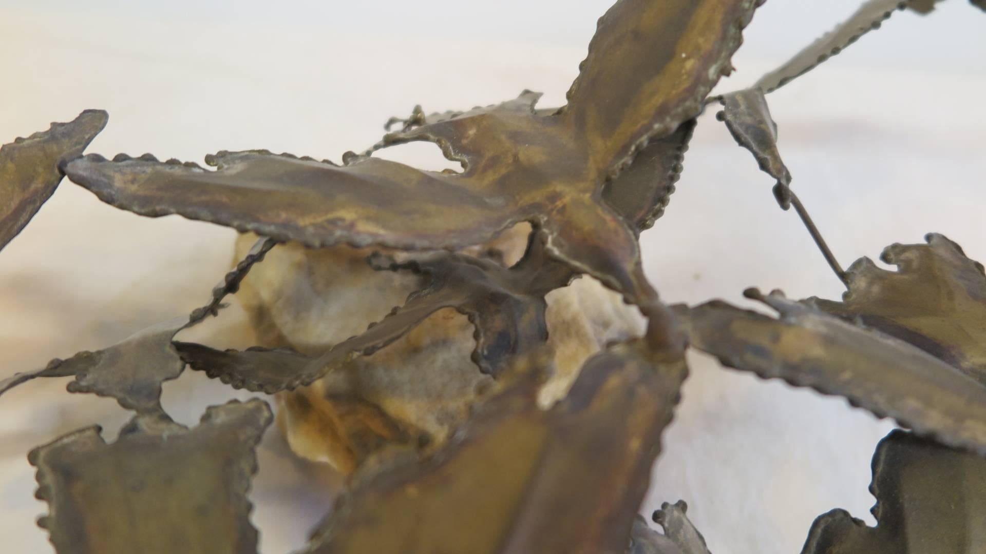 Brutalist Bronze Sculpture Birds in Flight 2