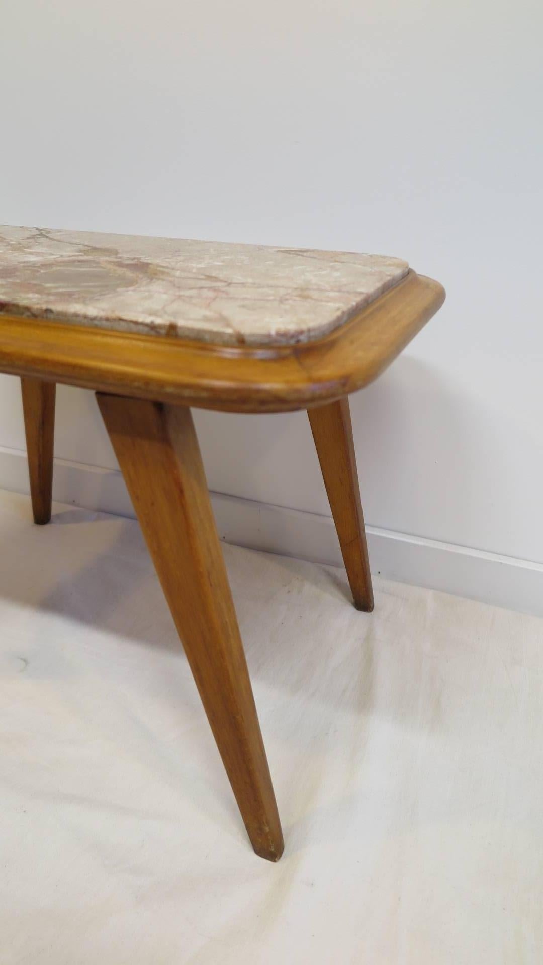 Italian Midcentury Marble Top Table In Good Condition In New York, NY
