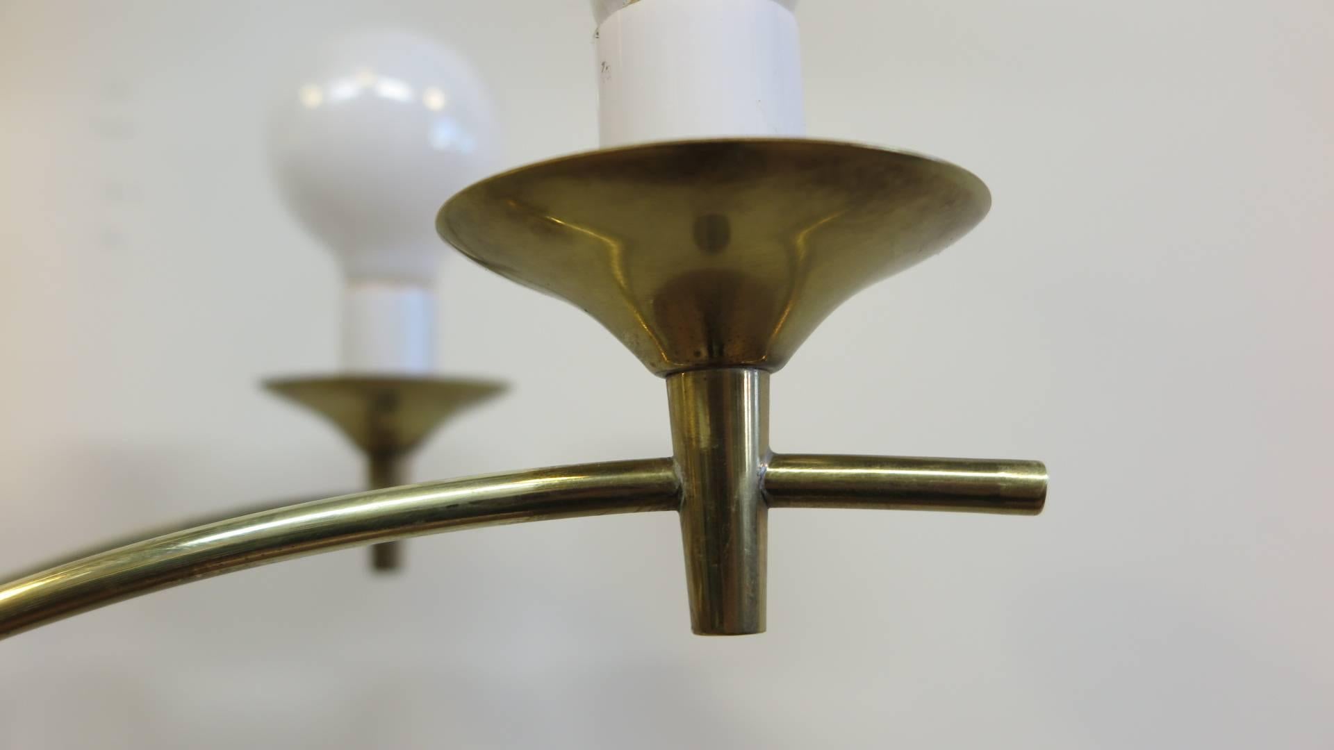 Gerald Thurston Brass Chandelier In Excellent Condition In New York, NY
