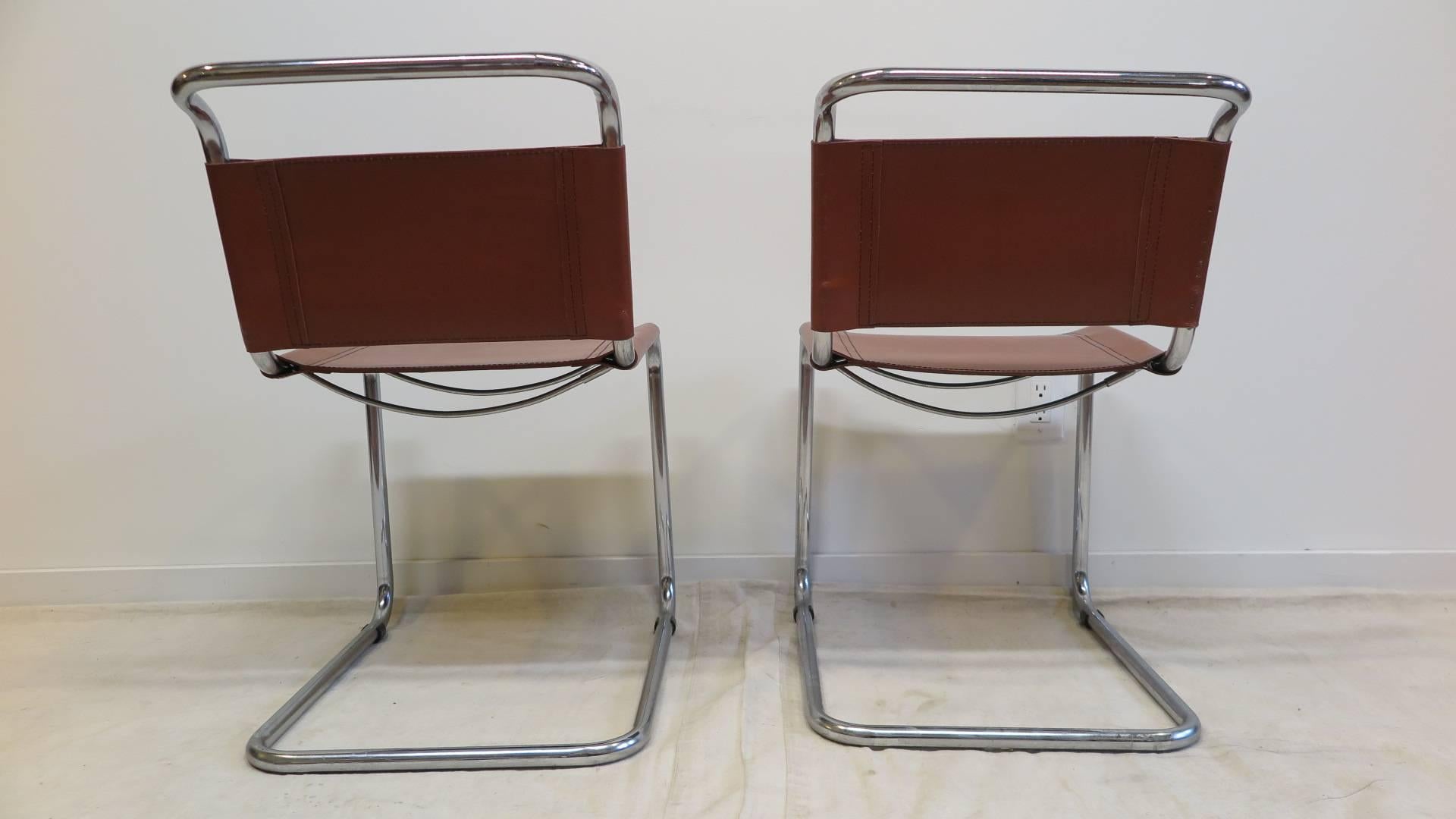 Pair of Mart Stam Chairs In Excellent Condition In New York, NY