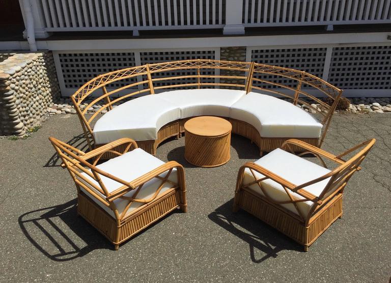 Vintage Ficks Reed Rattan Suite At 1stdibs Cane Vintage Ficks Reed Rattan Suite For
