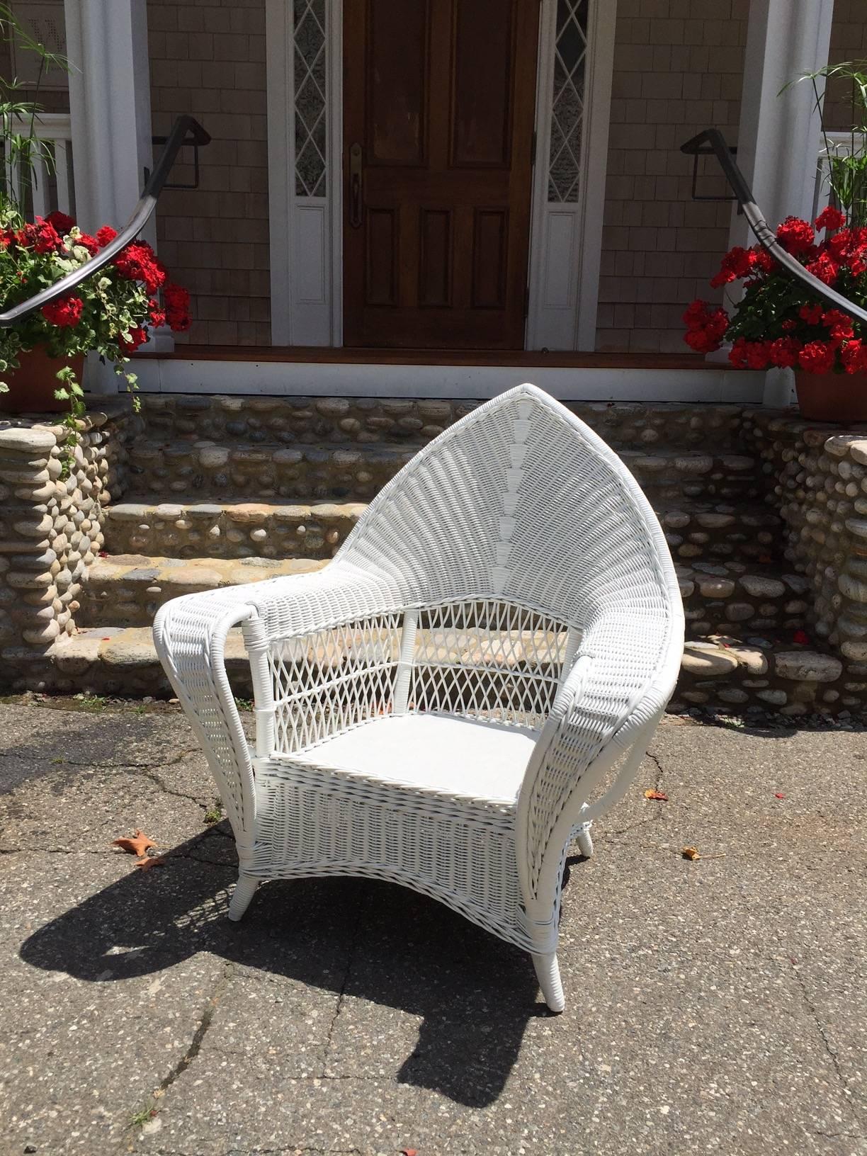 Early 20th Century Antique Ficks Reed Chaise and Chair