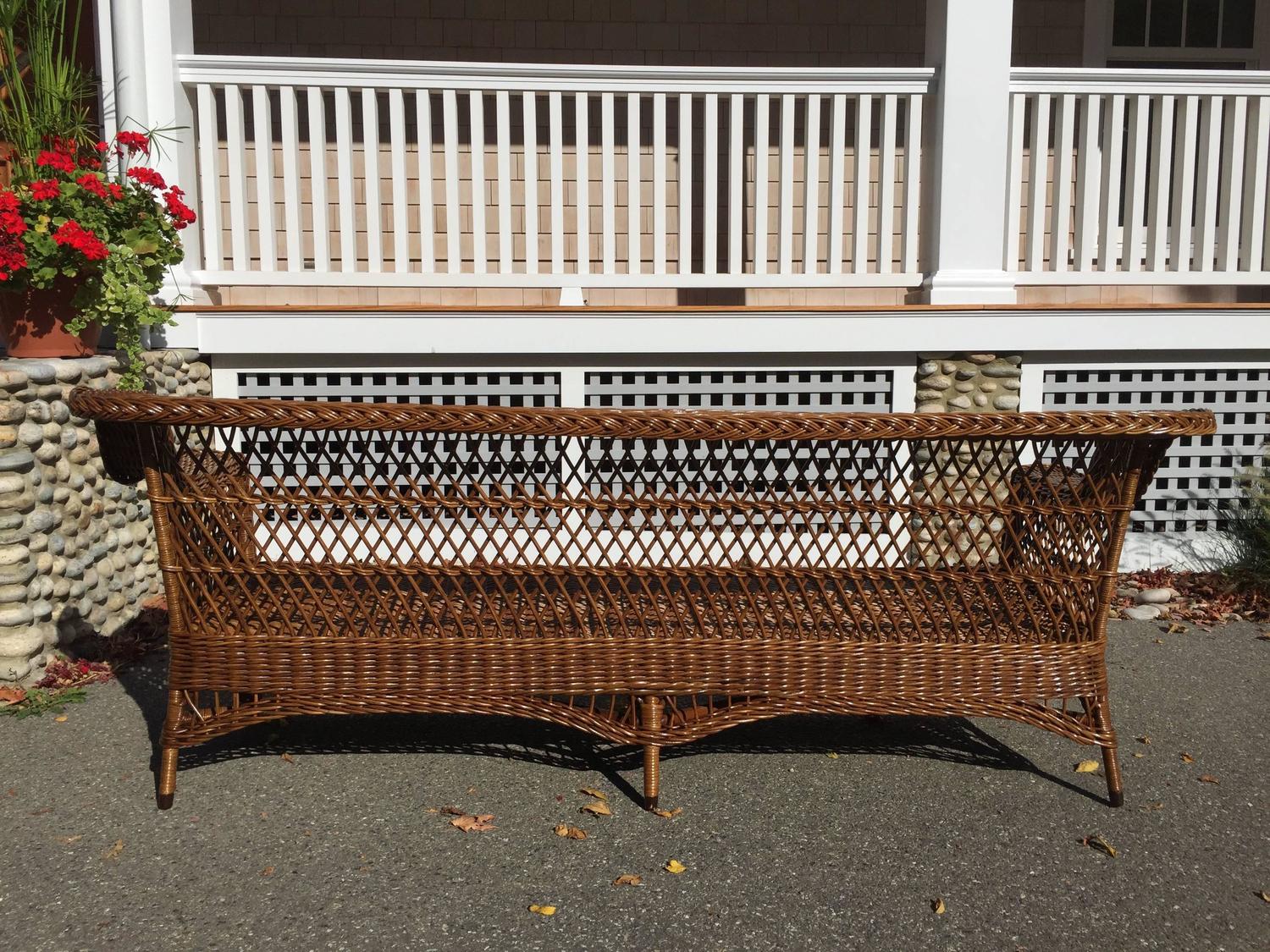 Antique Bar Harbor Wicker Sofa For Sale at 1stdibs