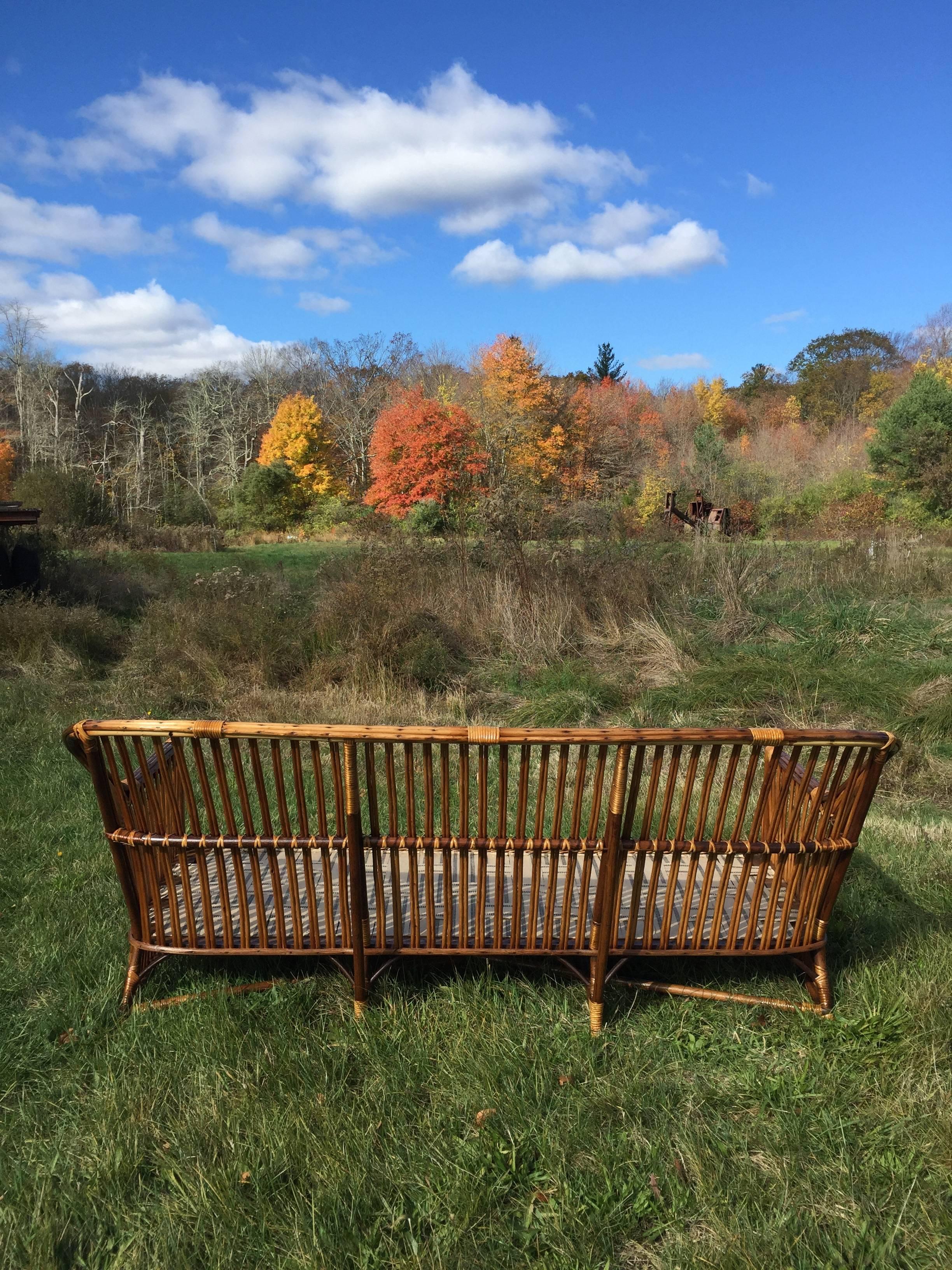 Antique Stick Wicker Sofa In Good Condition In Old Saybrook, CT