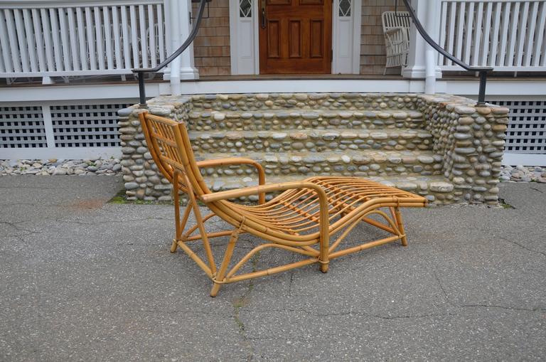 Midcentury Rattan Chaise at 1stDibs