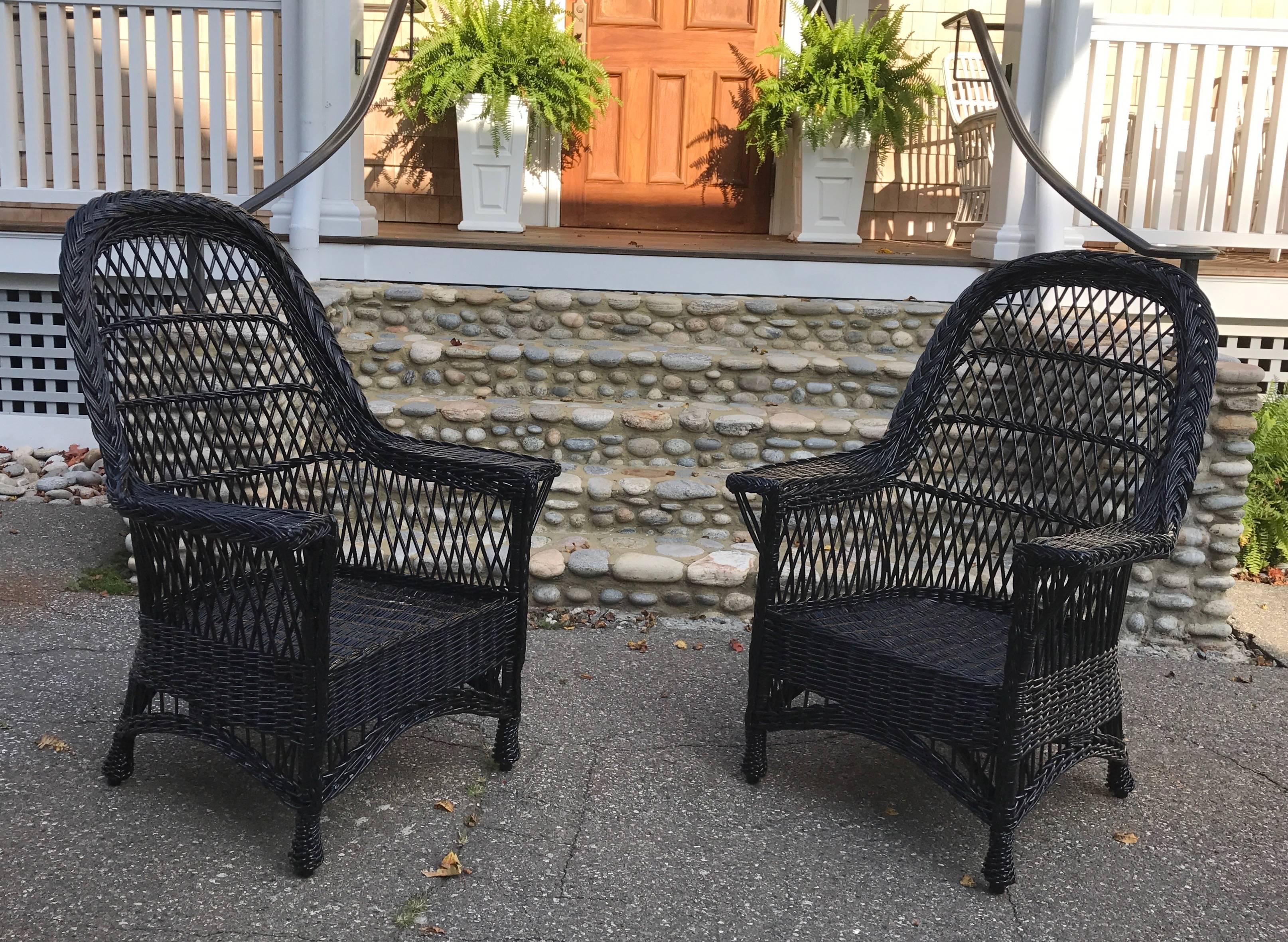 American Antique Bar Harbor Willow Wicker Chairs