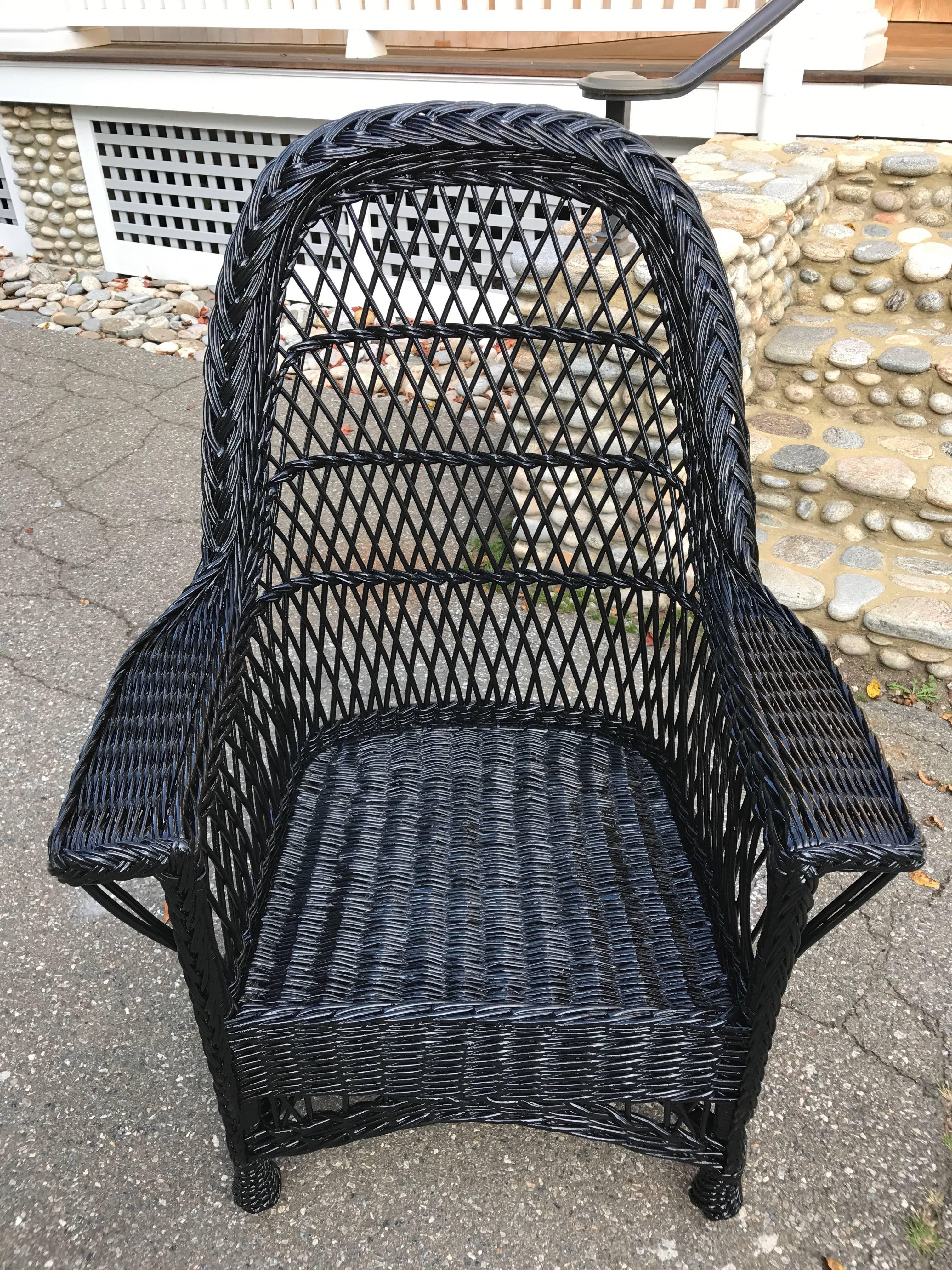 Antique Bar Harbor Willow Wicker Chairs 1