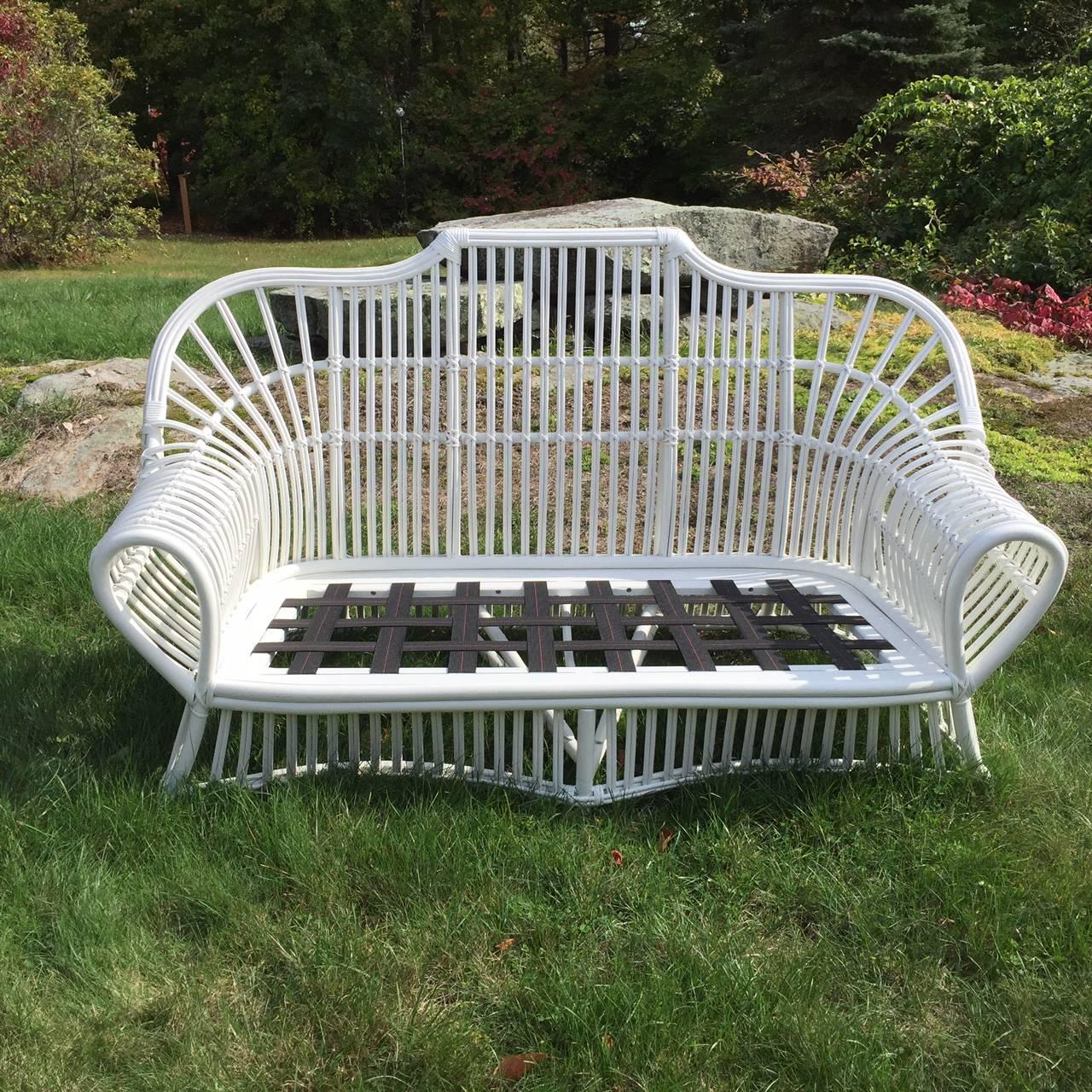 Vintage Ficks Reed Rattan Sofa For Sale at 1stdibs