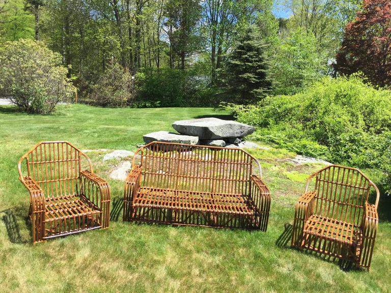 Antique Stick Wicker and Rattan Set at 1stDibs