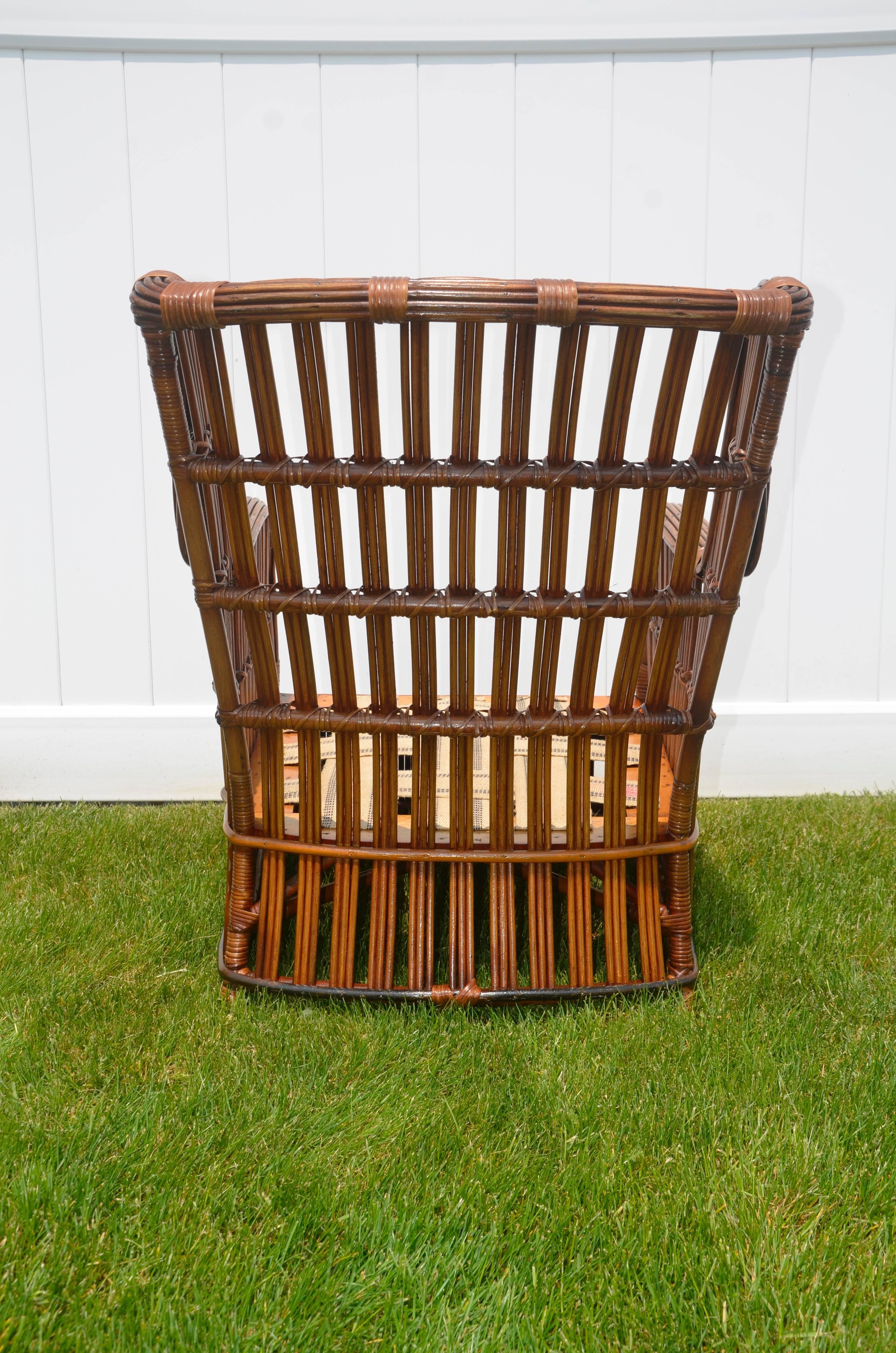 Antique Stick Wicker Armchair In Excellent Condition In Old Saybrook, CT