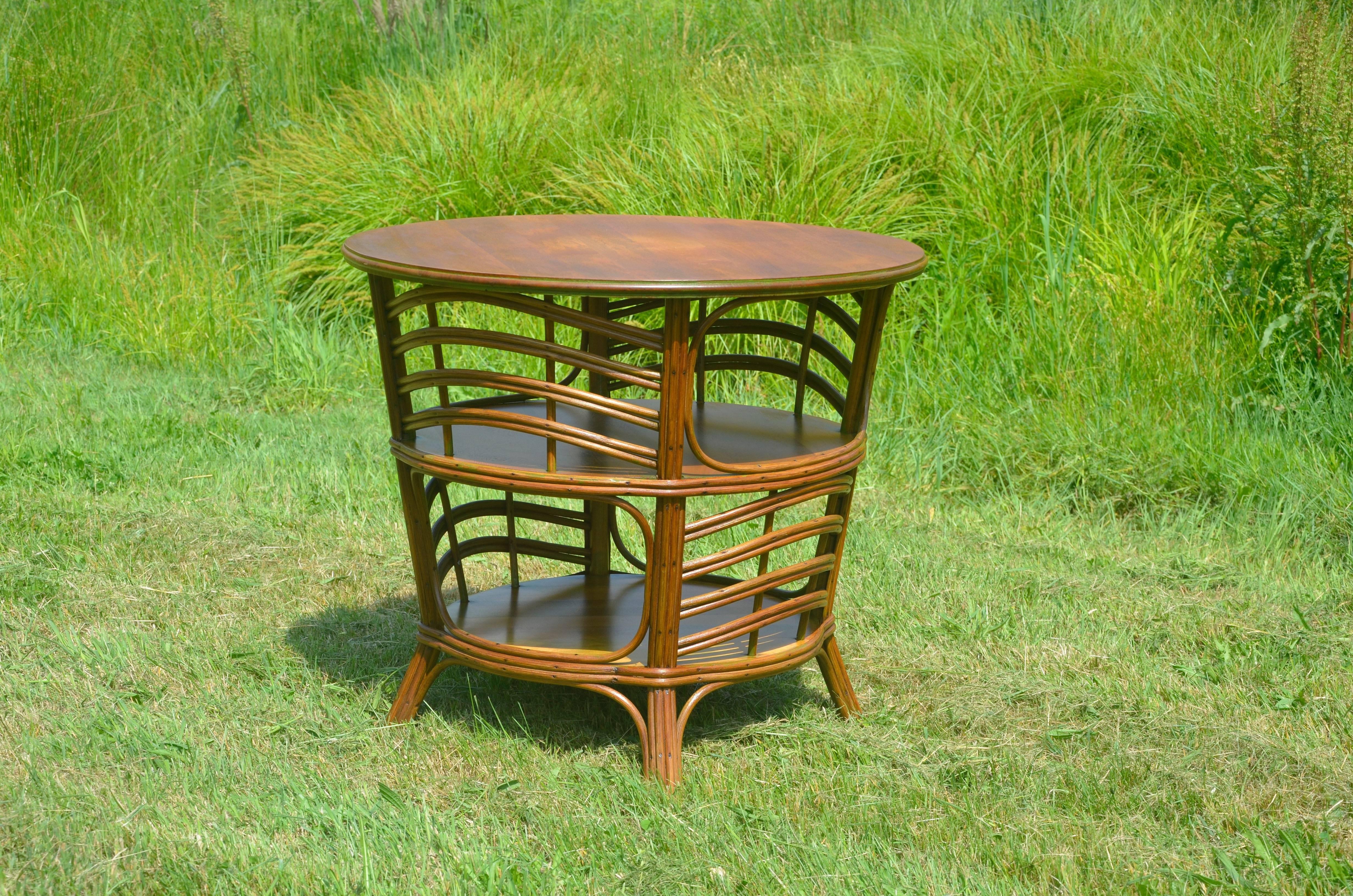Antique Heywood-Wakefield Stick Wicker Set In Excellent Condition In Old Saybrook, CT
