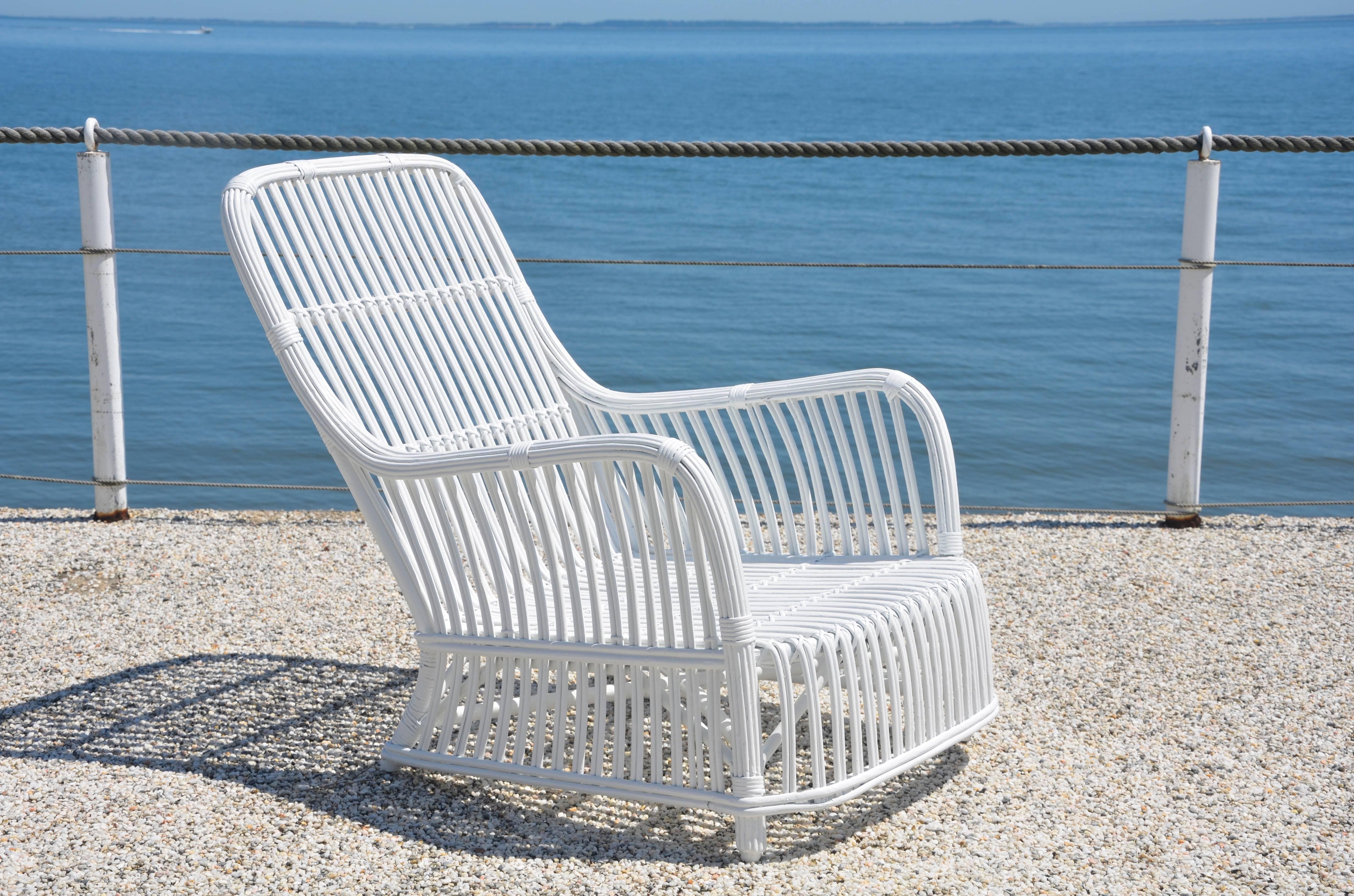 Cane Heywood-Wakefield Stick Wicker Lounge Chair