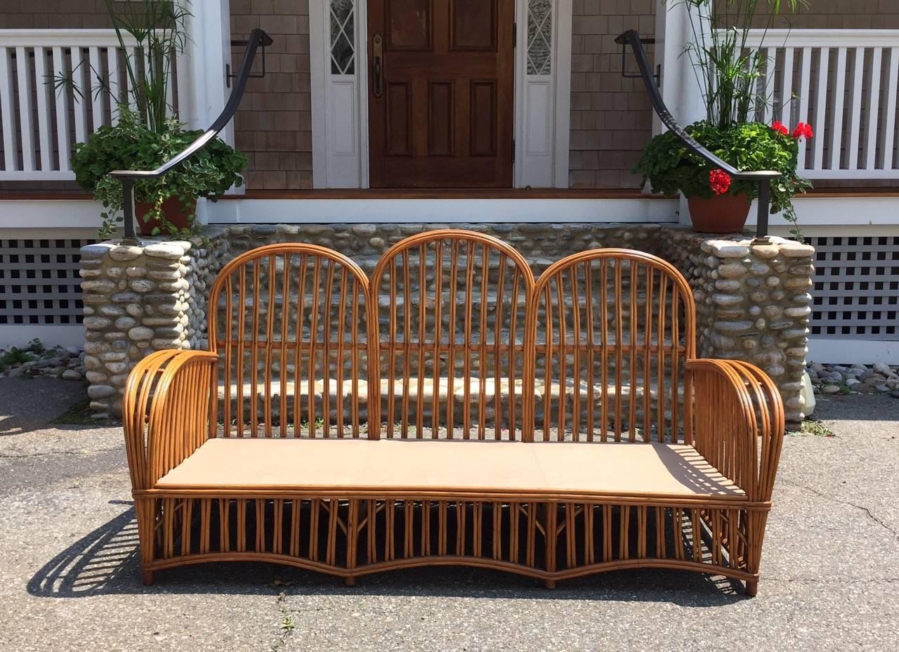 American Antique Heywood Wakefield Stick Wicker Set For Sale