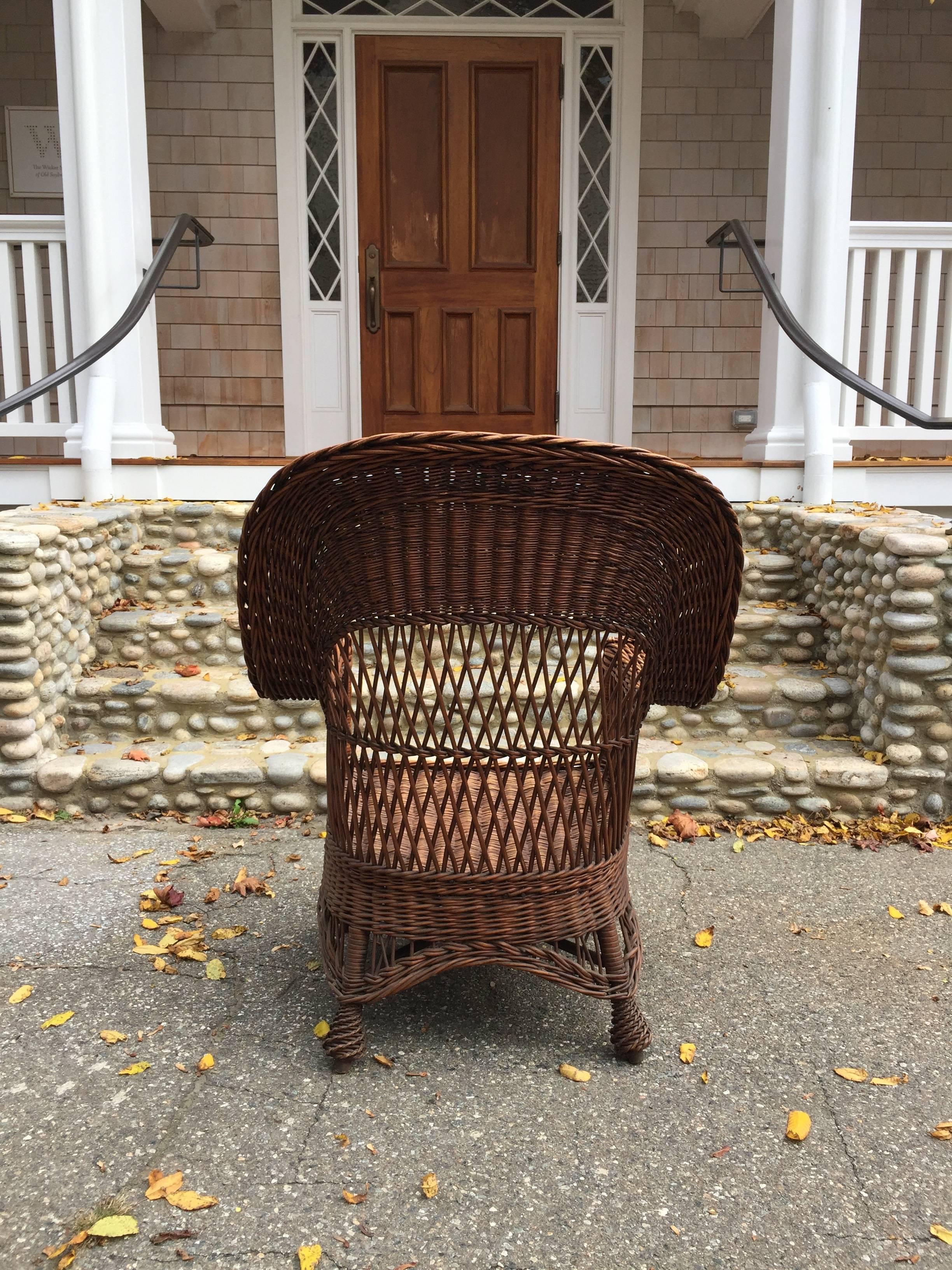 North American Antique Willow Wicker Chair