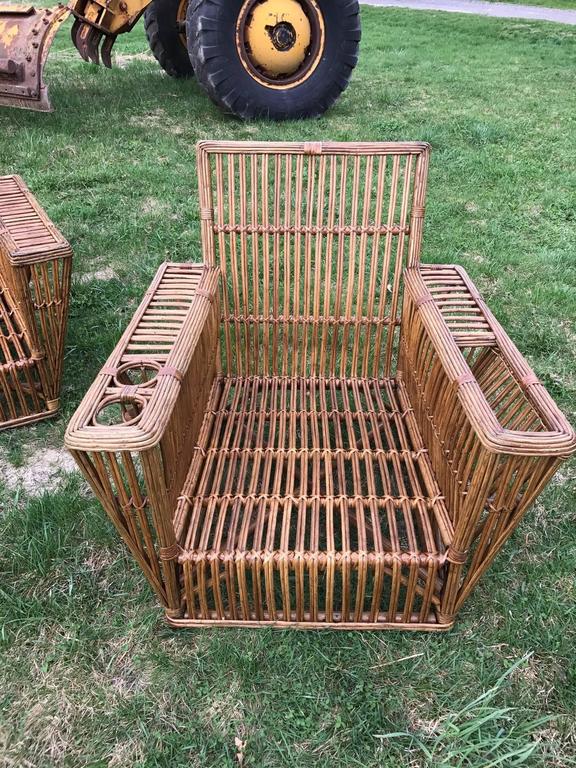 Antique Stick Wicker Rattan Set at 1stDibs