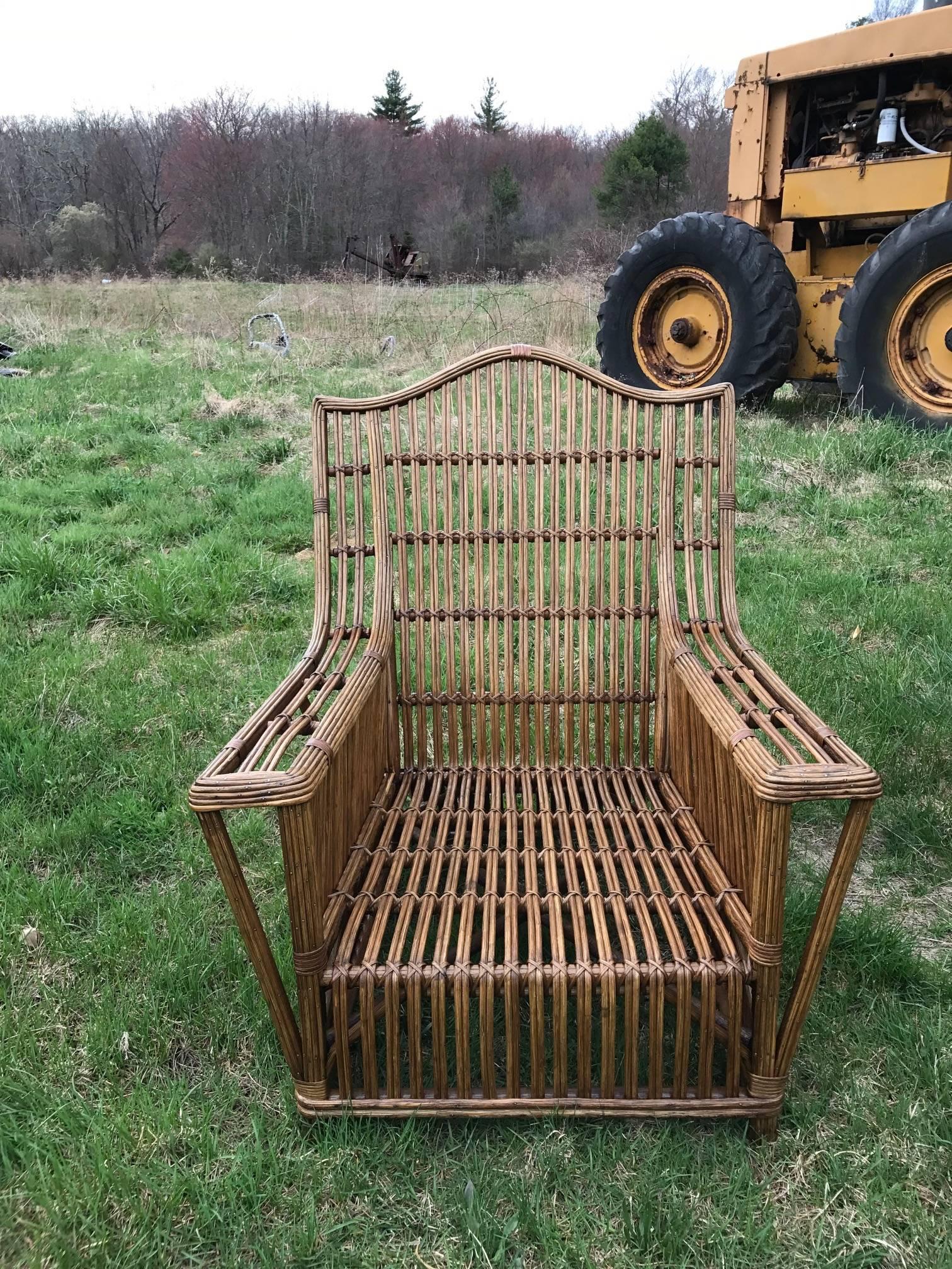 Early 20th Century Antique Stick Wicker Rattan Set