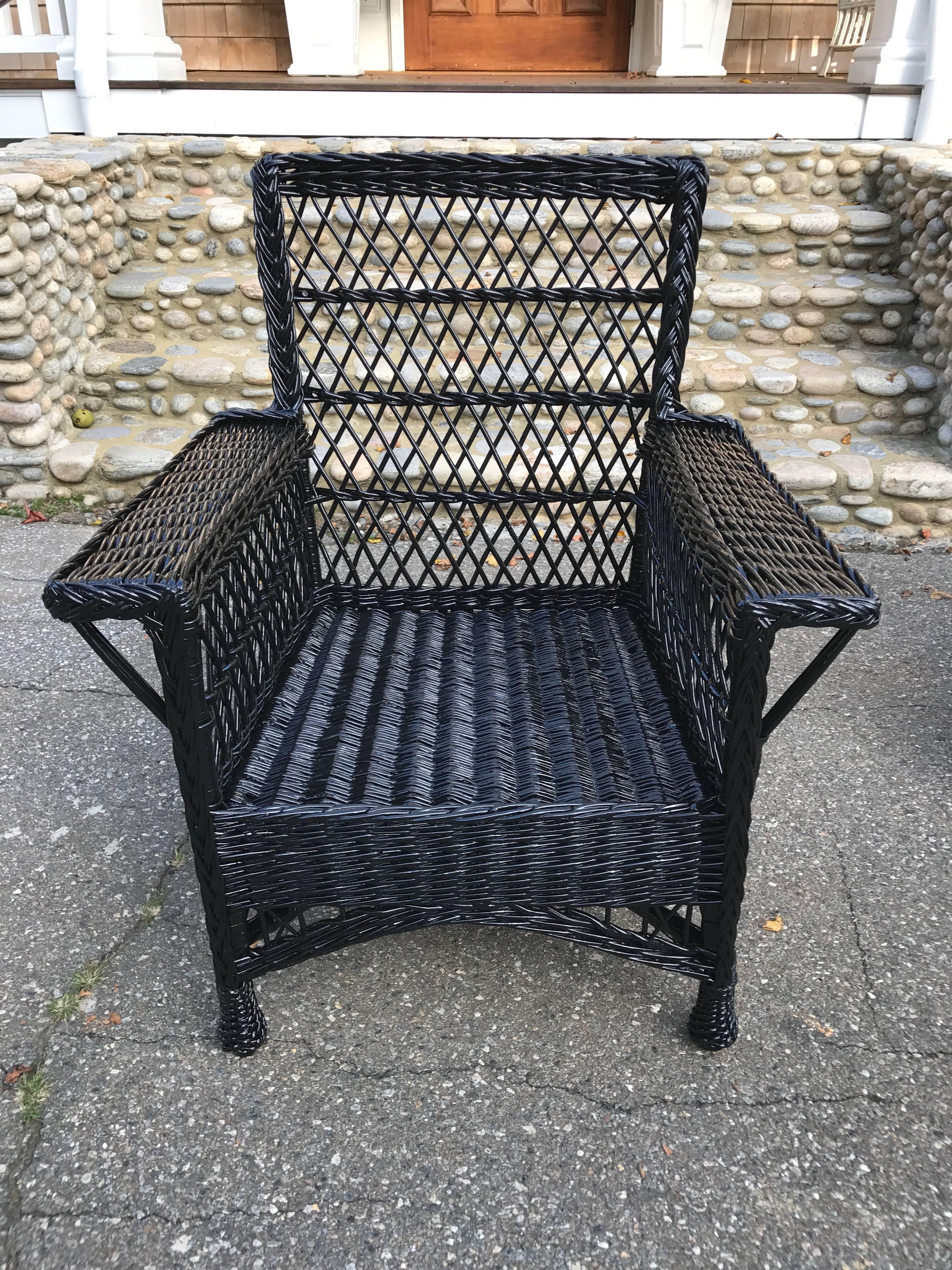 Antique Bar Harbor Wicker Willow Chairs In Excellent Condition In Old Saybrook, CT