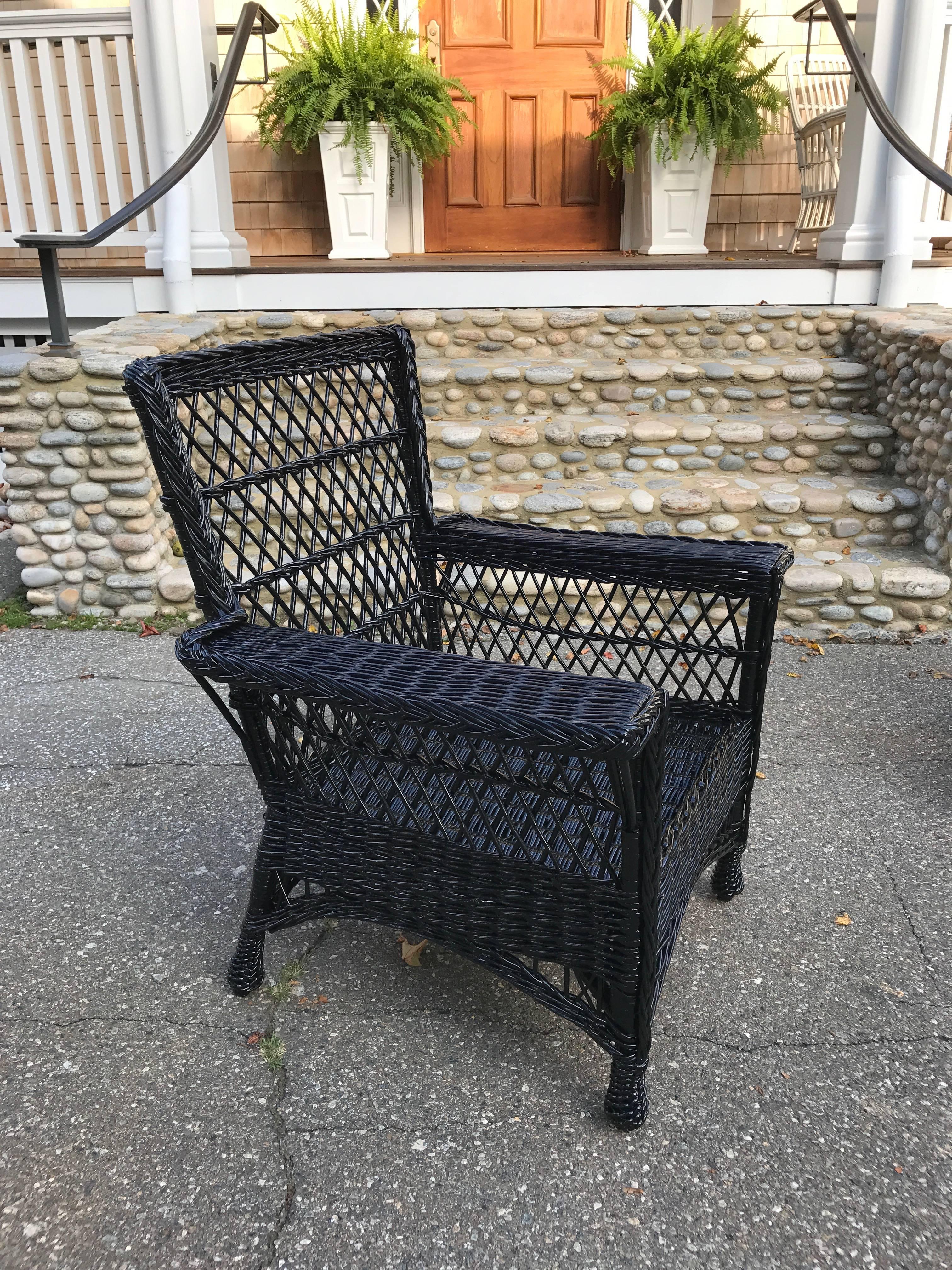 Early 20th Century Antique Bar Harbor Wicker Willow Chairs