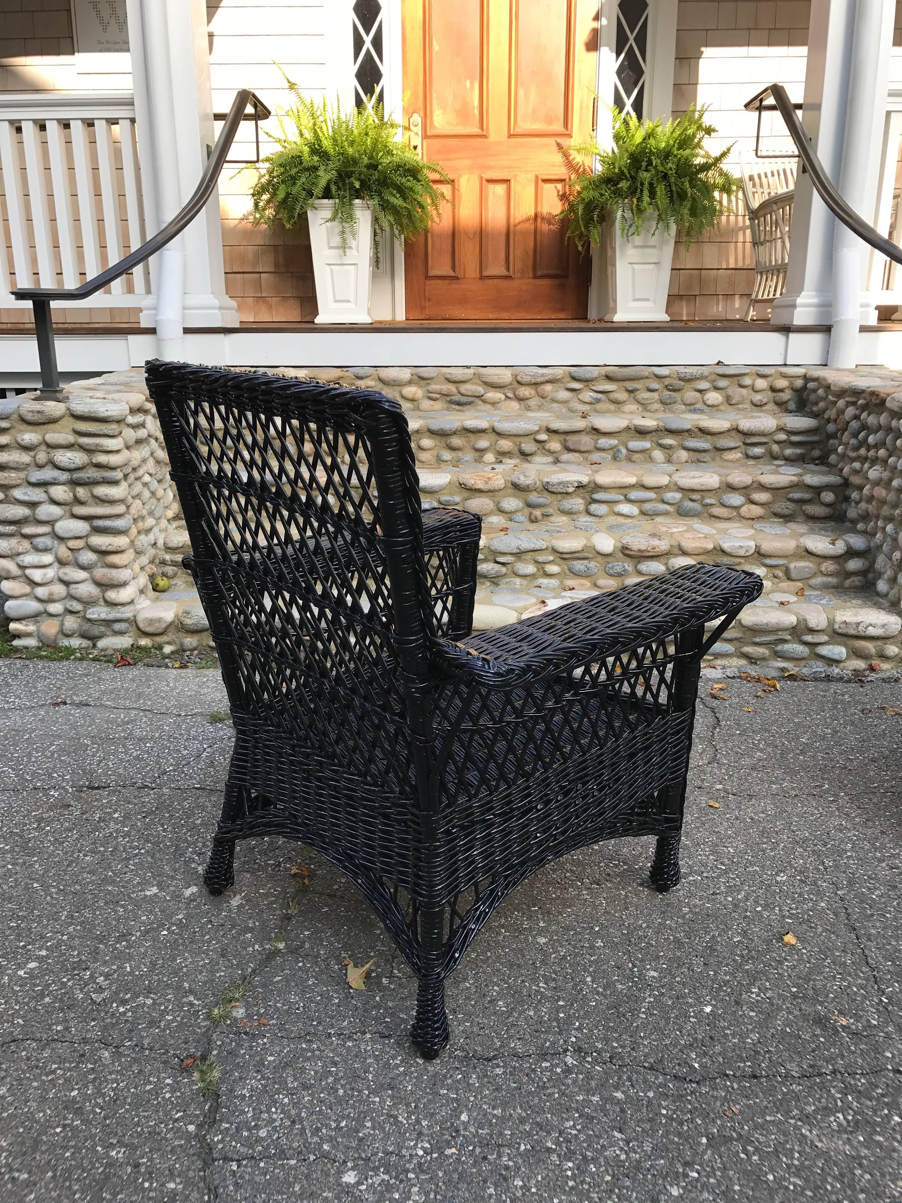 Metal Antique Bar Harbor Wicker Willow Chairs