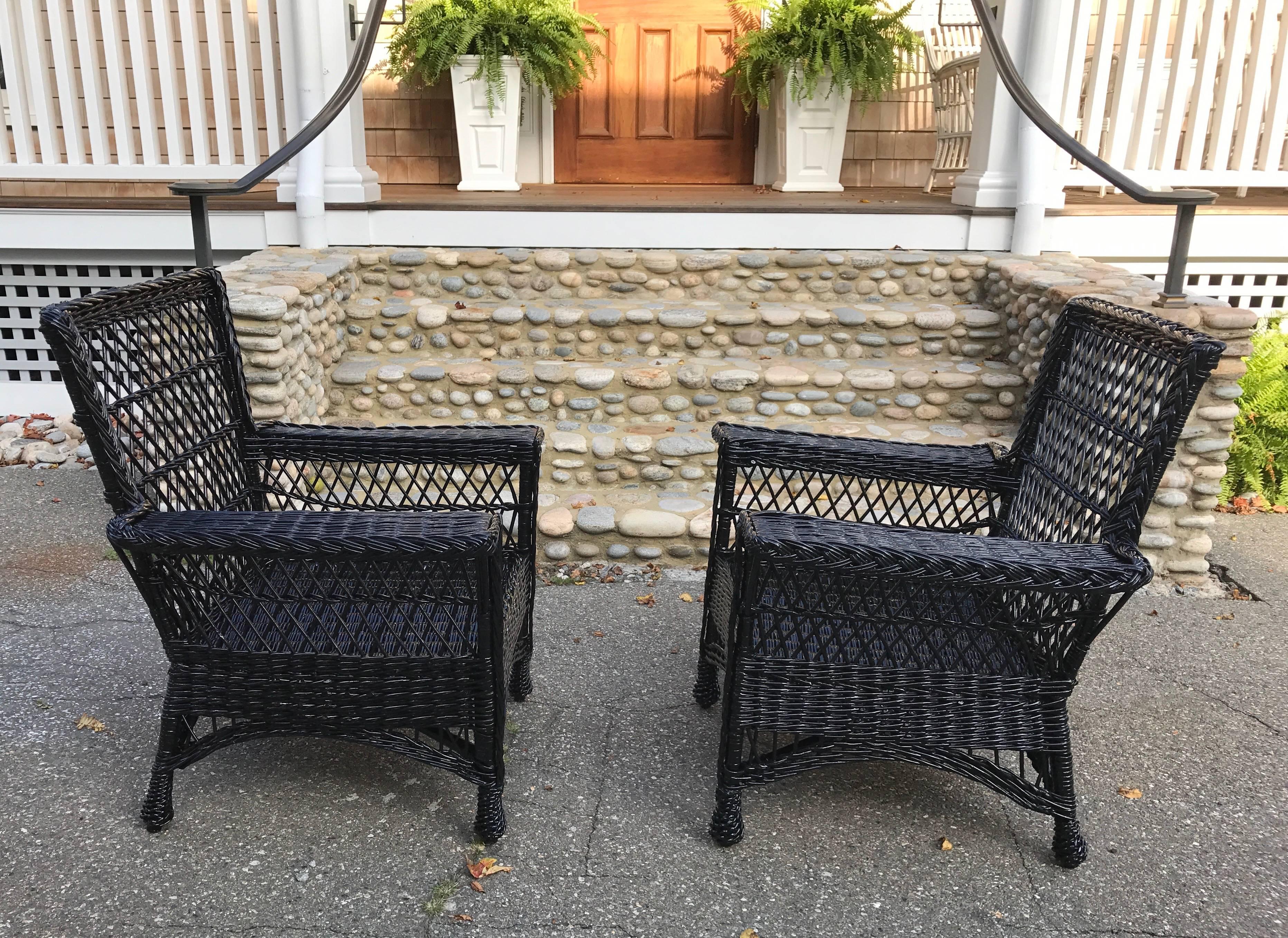American Antique Bar Harbor Wicker Willow Chairs