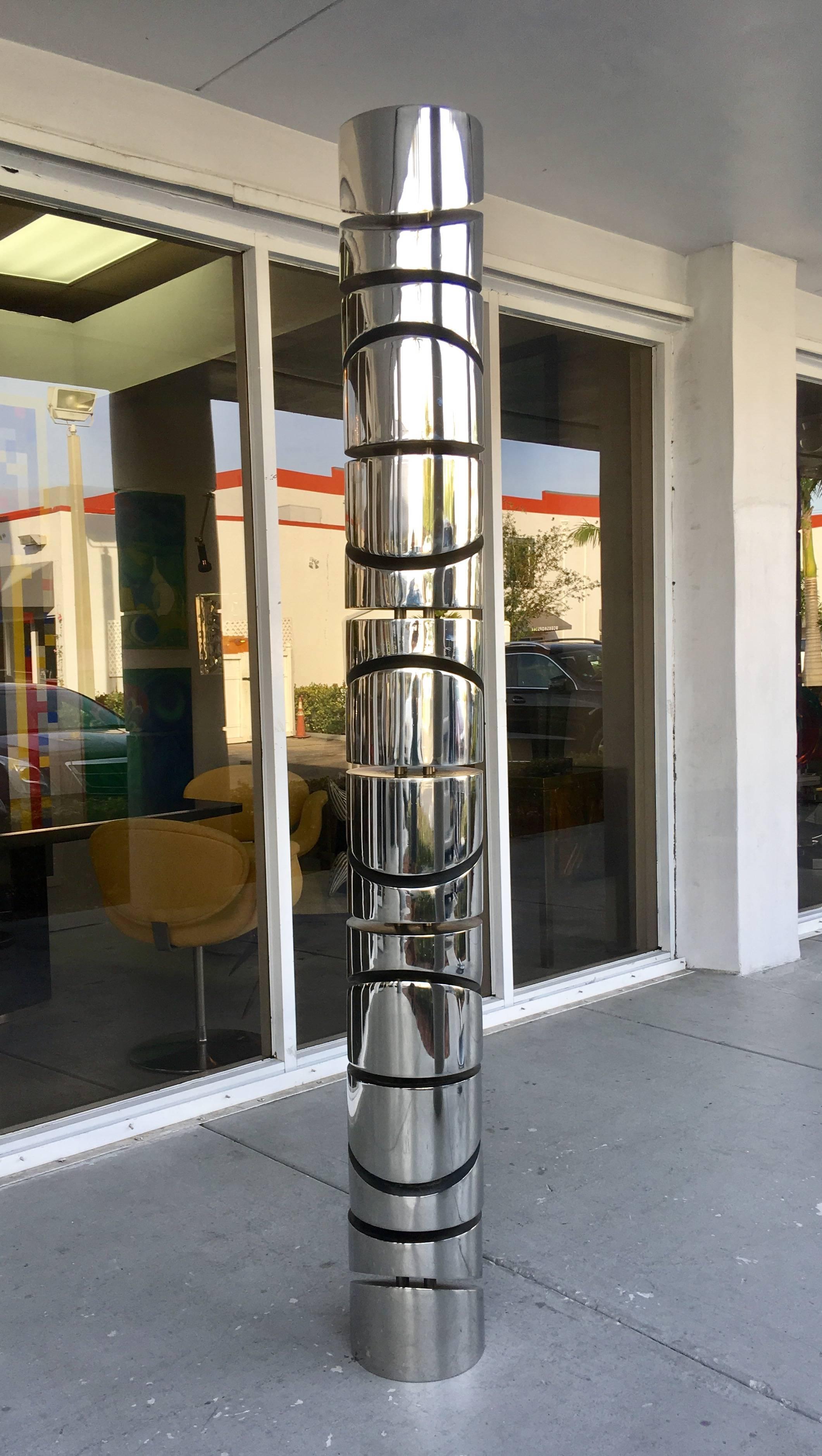 Itzhak Shmueli Unique Stainless Steel Tower Sculpture 3