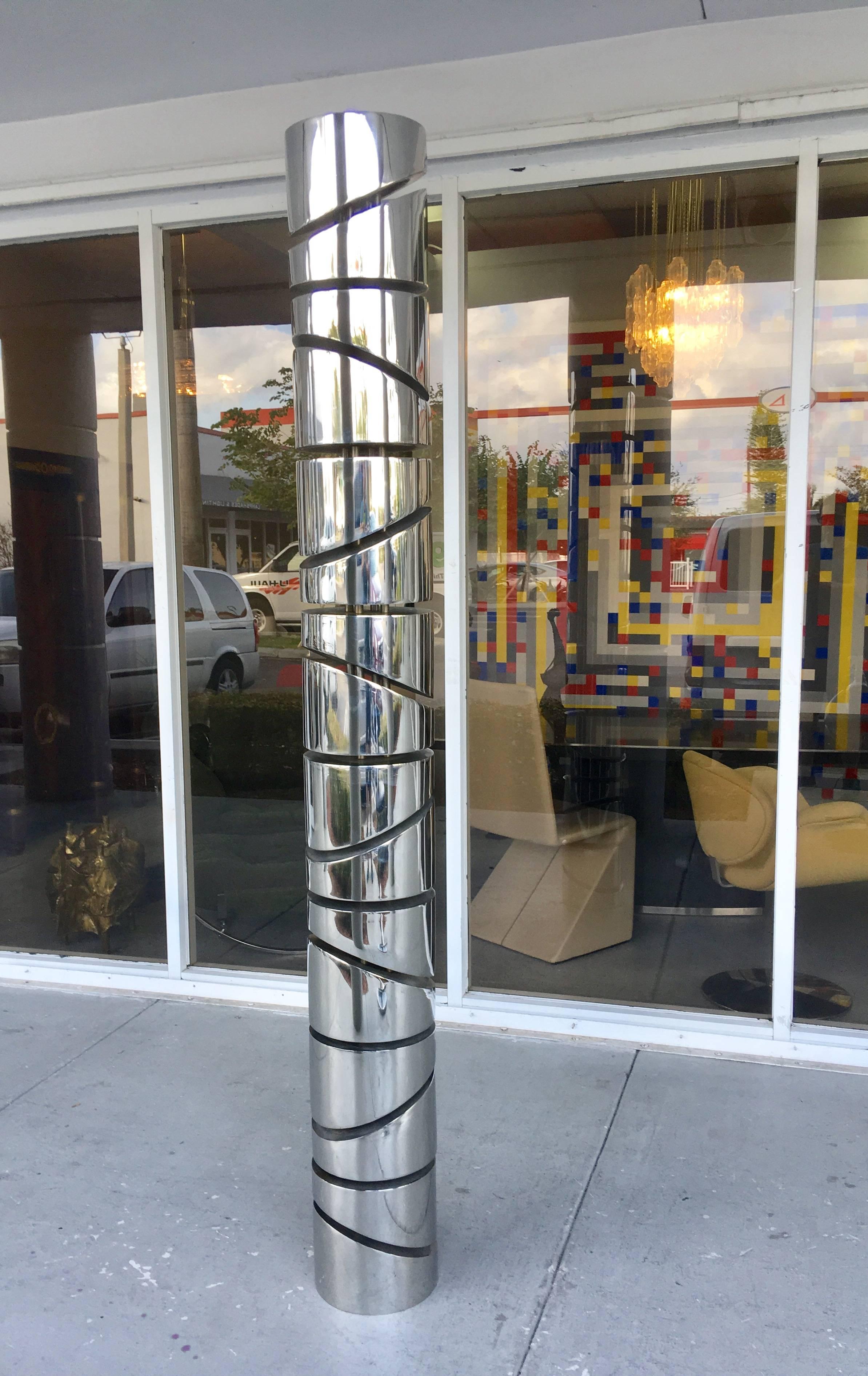 Itzhak Shmueli Unique Stainless Steel Tower Sculpture 4