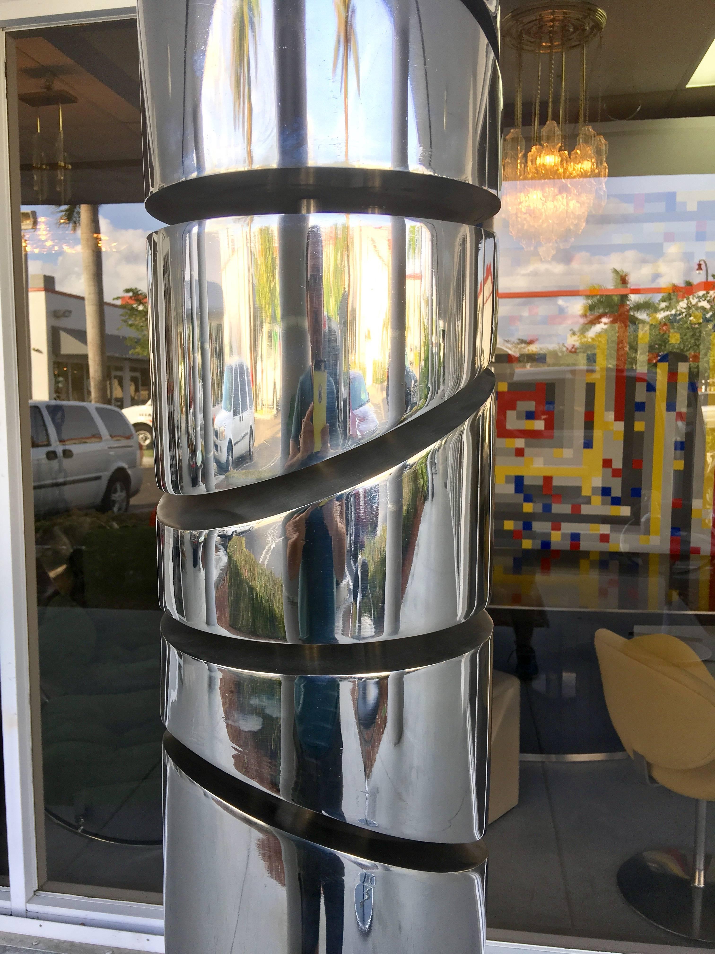 Itzhak Shmueli Unique Stainless Steel Tower Sculpture 2