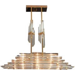 Modern and Rare Murano Chandelier with Glass Rods