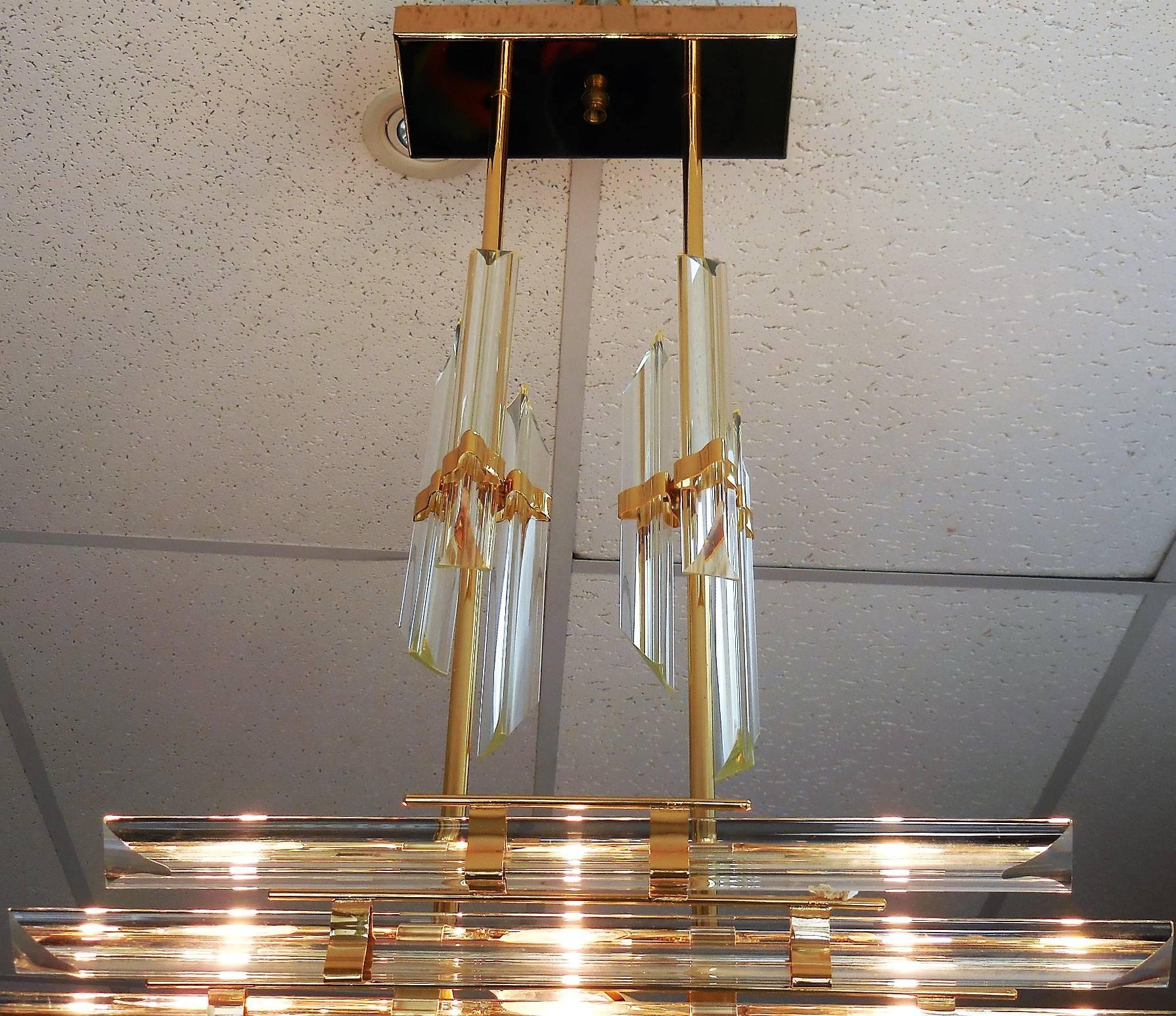 Late 20th Century Modern and Rare Murano Chandelier with Glass Rods
