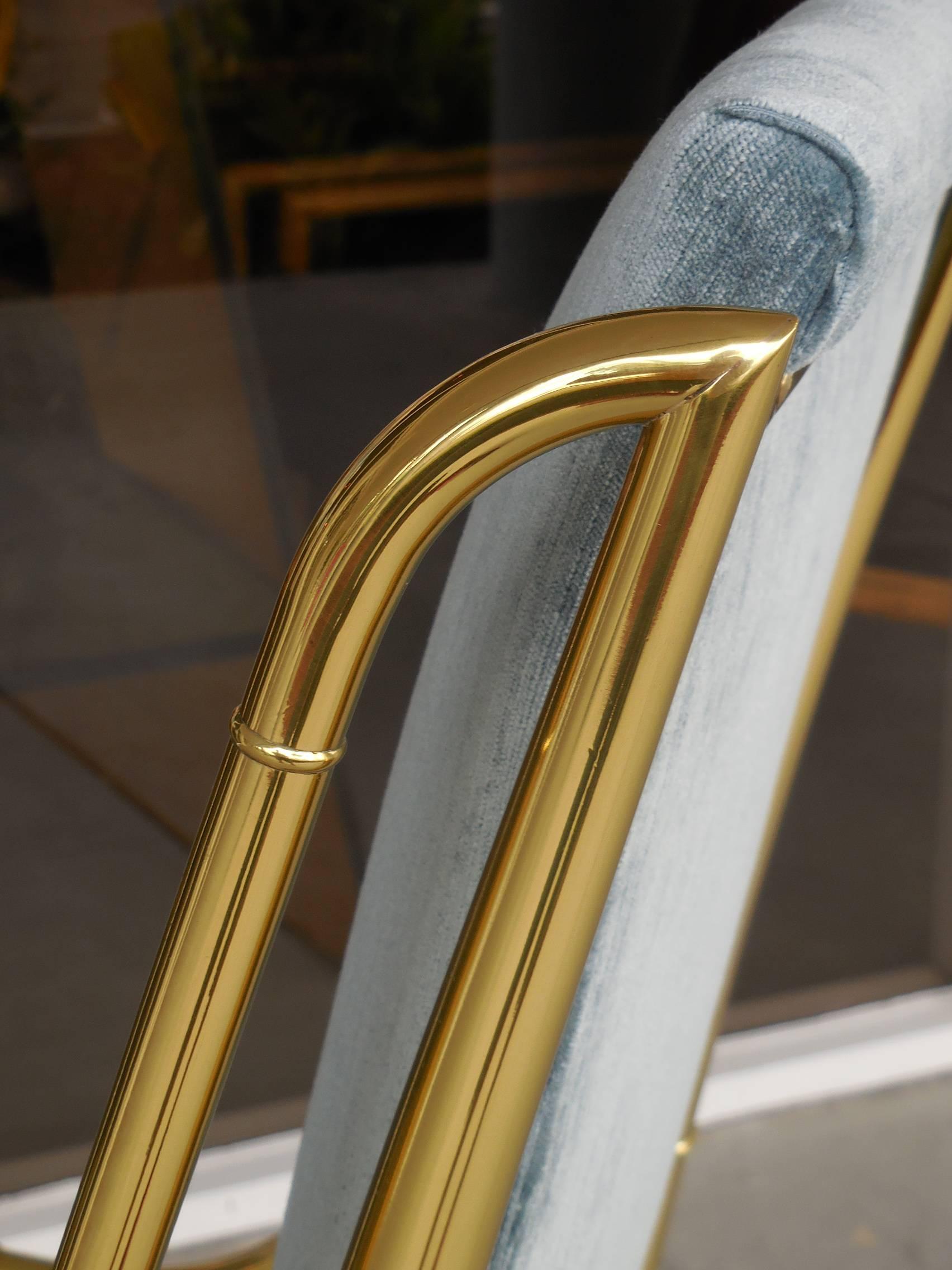 Late 20th Century Eight Brass Dining Chairs by Mastercraft