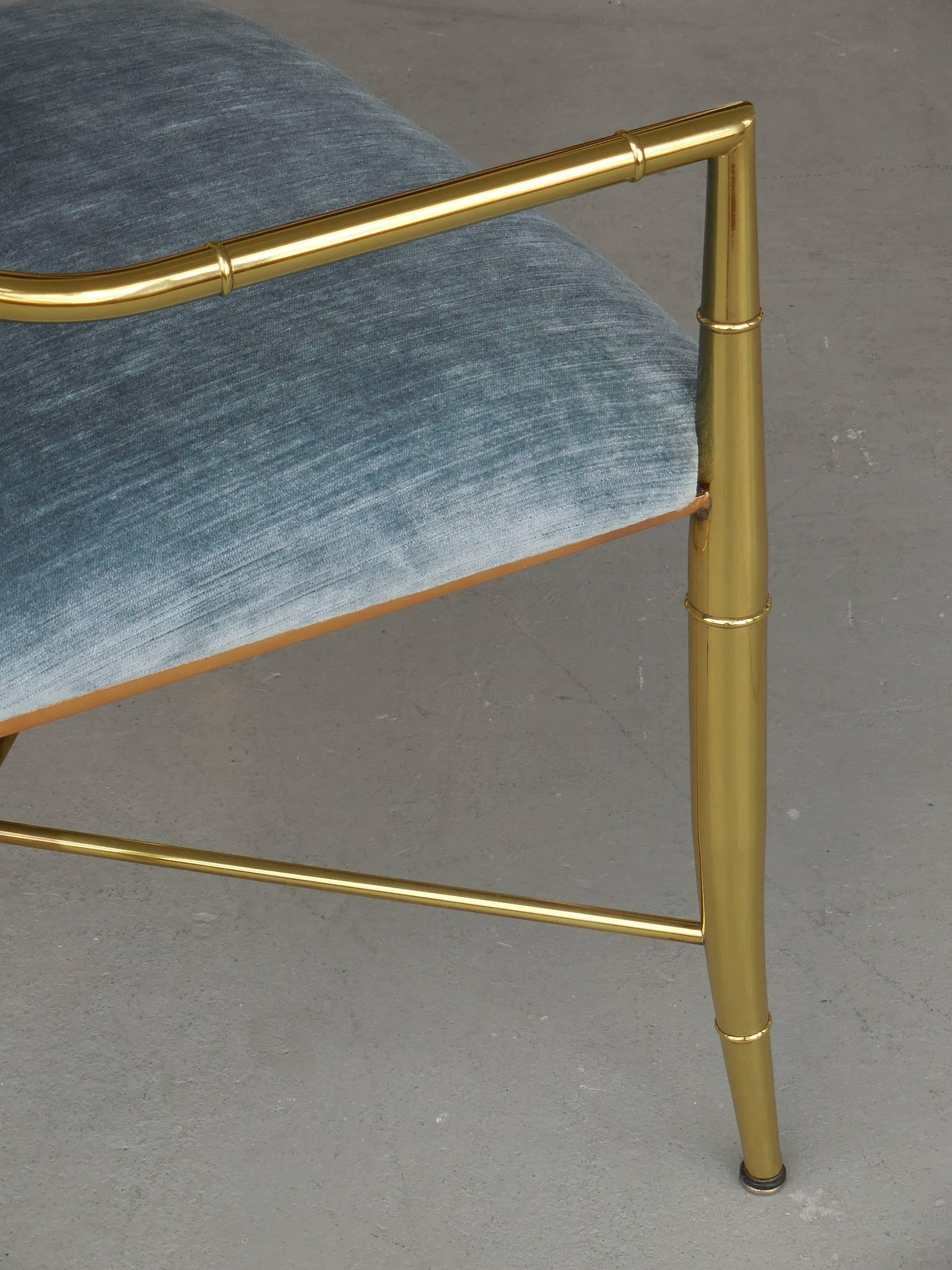 Eight Brass Dining Chairs by Mastercraft 2