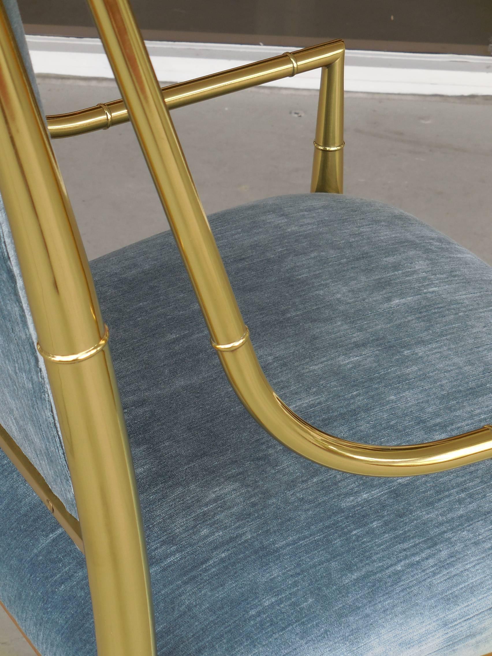 Eight Brass Dining Chairs by Mastercraft 1