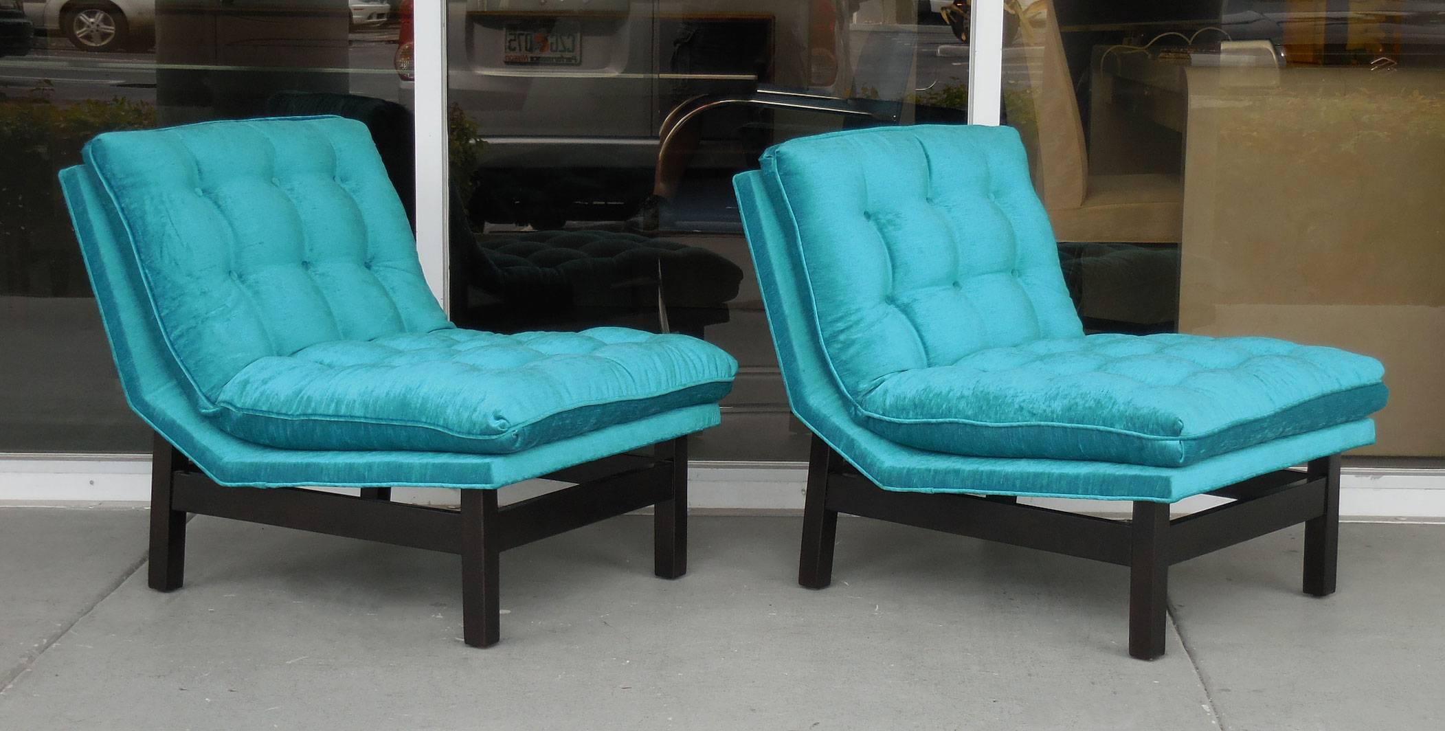 American Pair of Mid-Century, Lounge Chairs