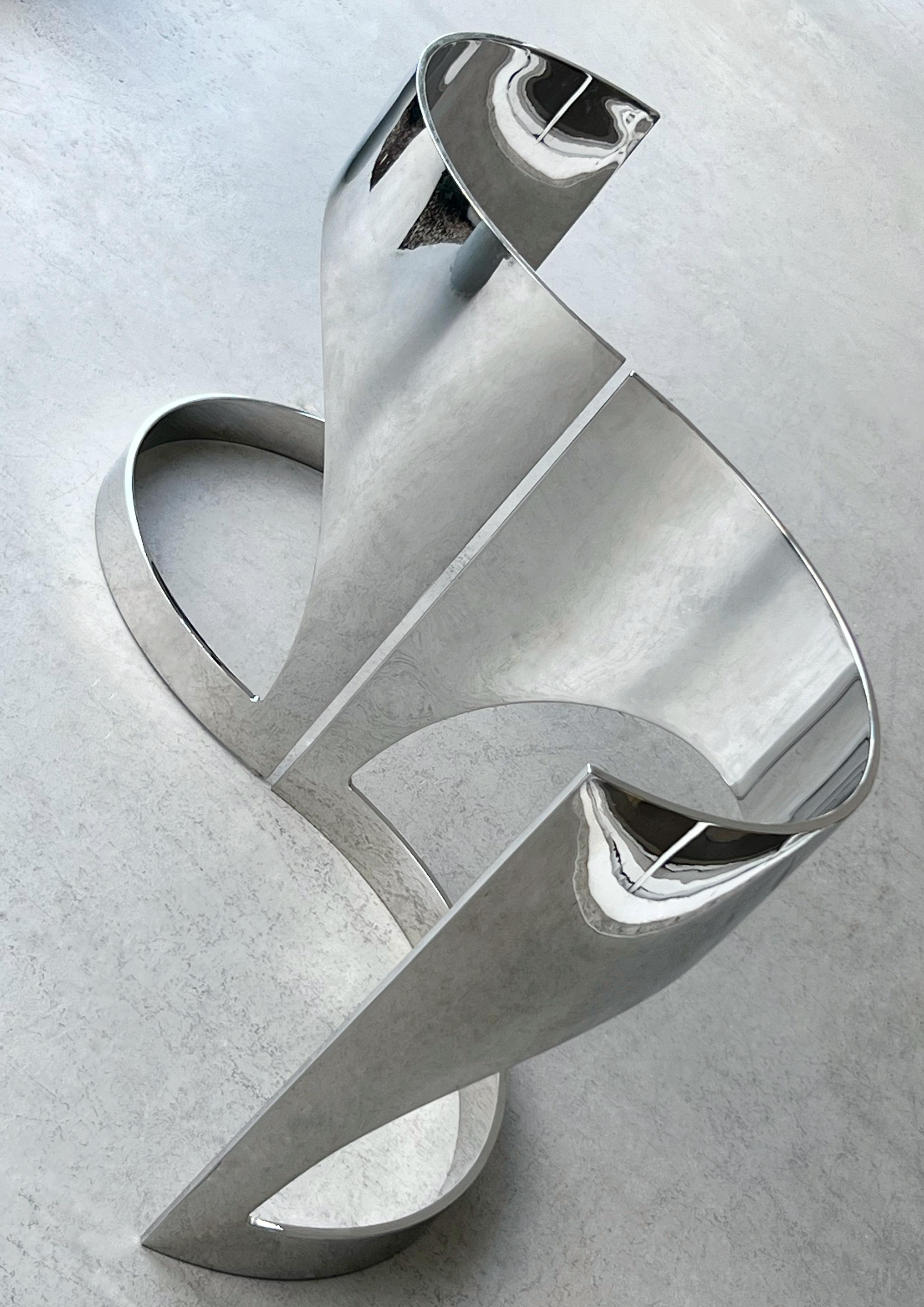 American Pair of Stainless Steel Dining Conference Table Console Bases For Sale