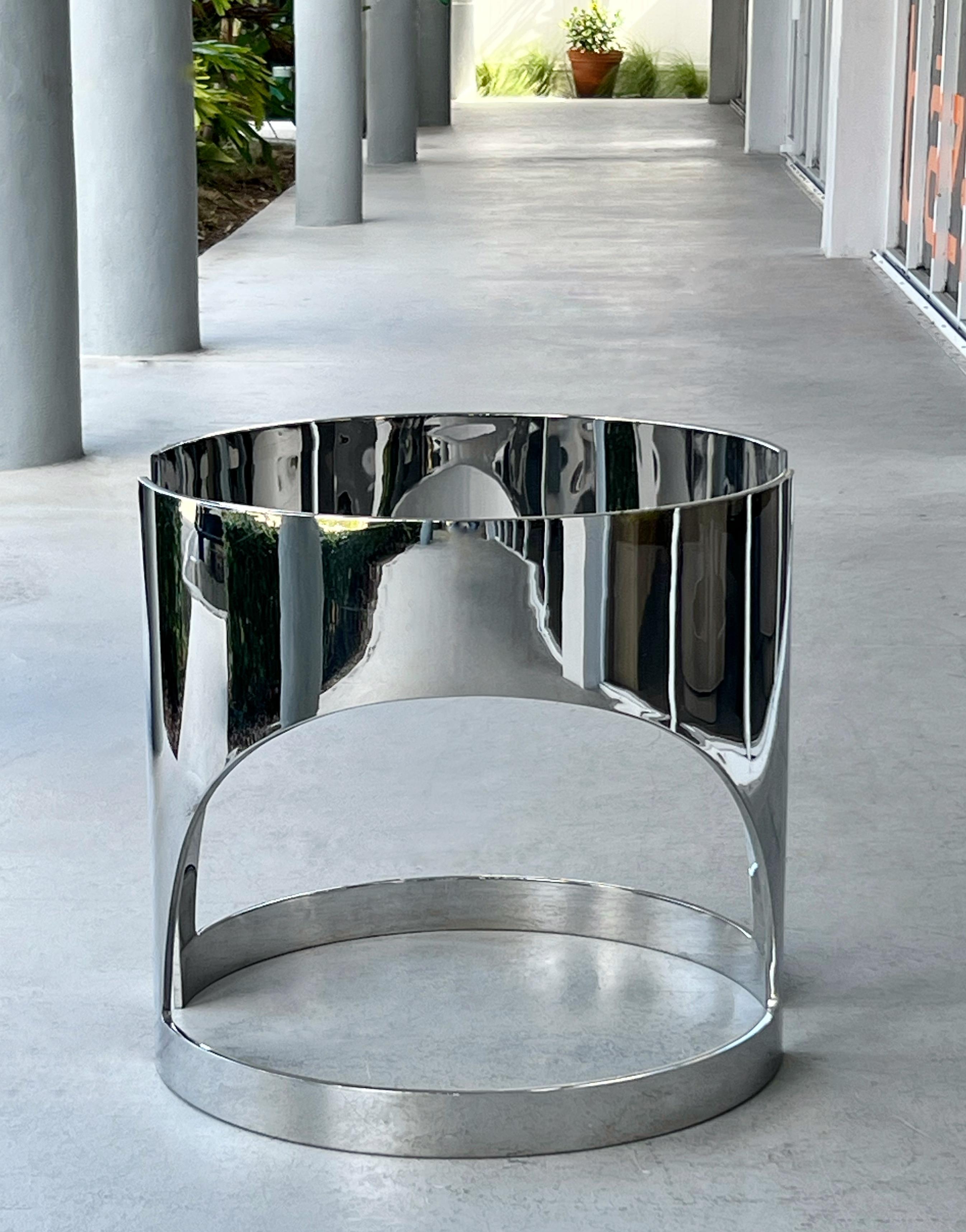 Pair of Stainless Steel Dining Conference Table Console Bases For Sale 2